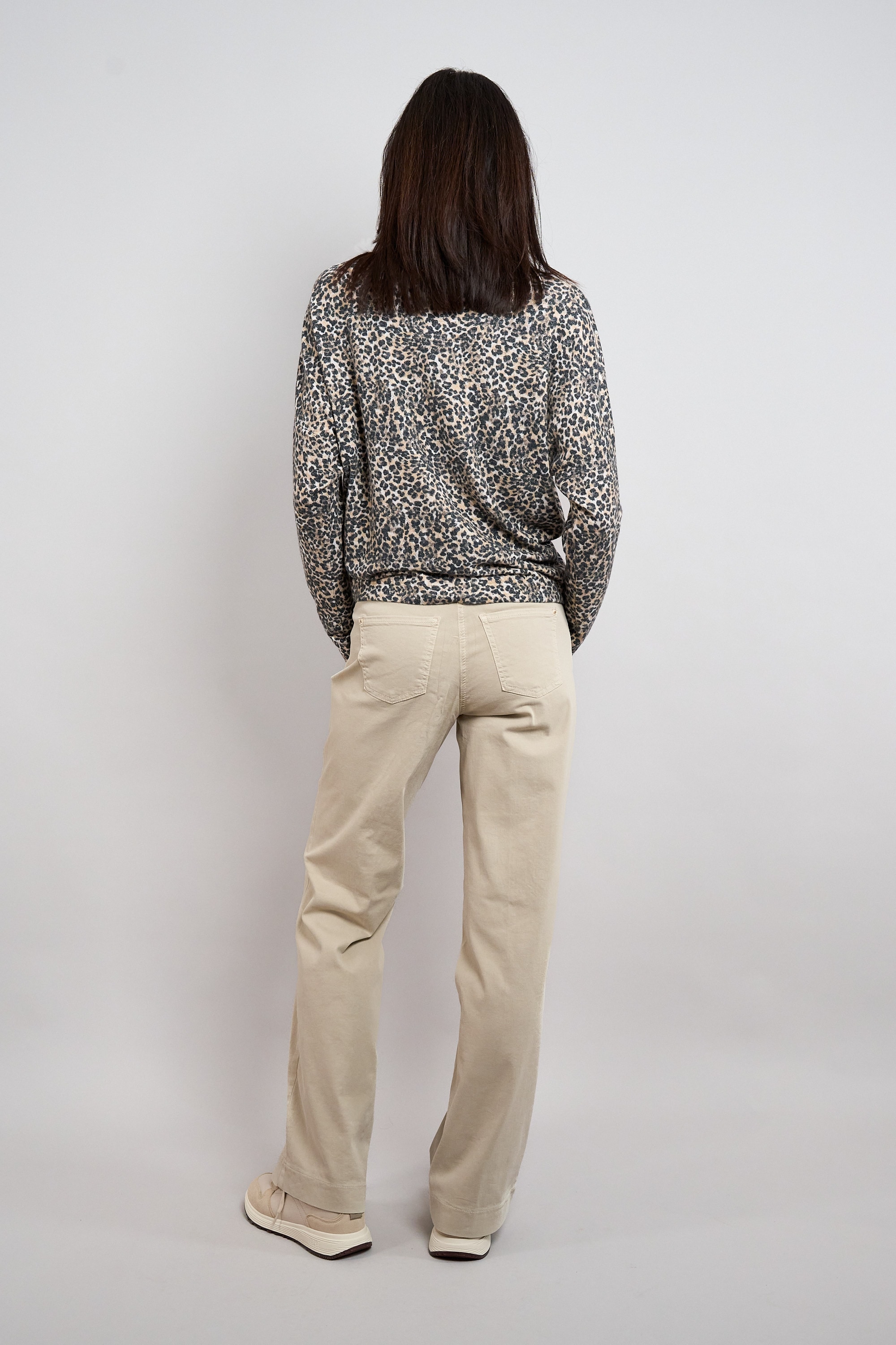 Seidel Moden Strickpullover im Leo-Design und Viskose/Stretch - MADE IN GERMANY