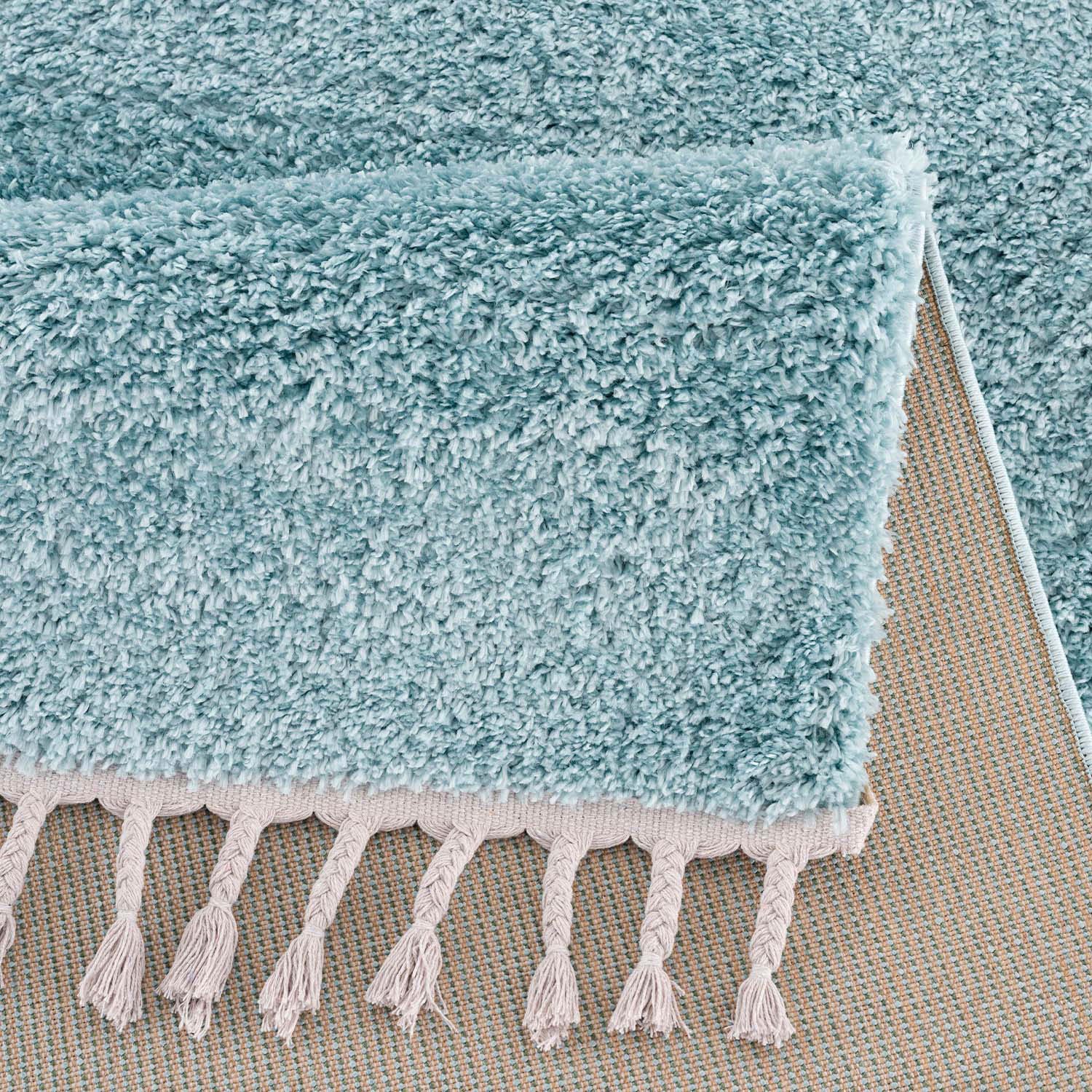 Carpet City Hochflor-Teppich »Pulpy 100«, rechteckig, 30 mm Höhe, Läufer, weich, mit Fransen, uni, viele Grössen, Wohnzimmer, Schafzimmer