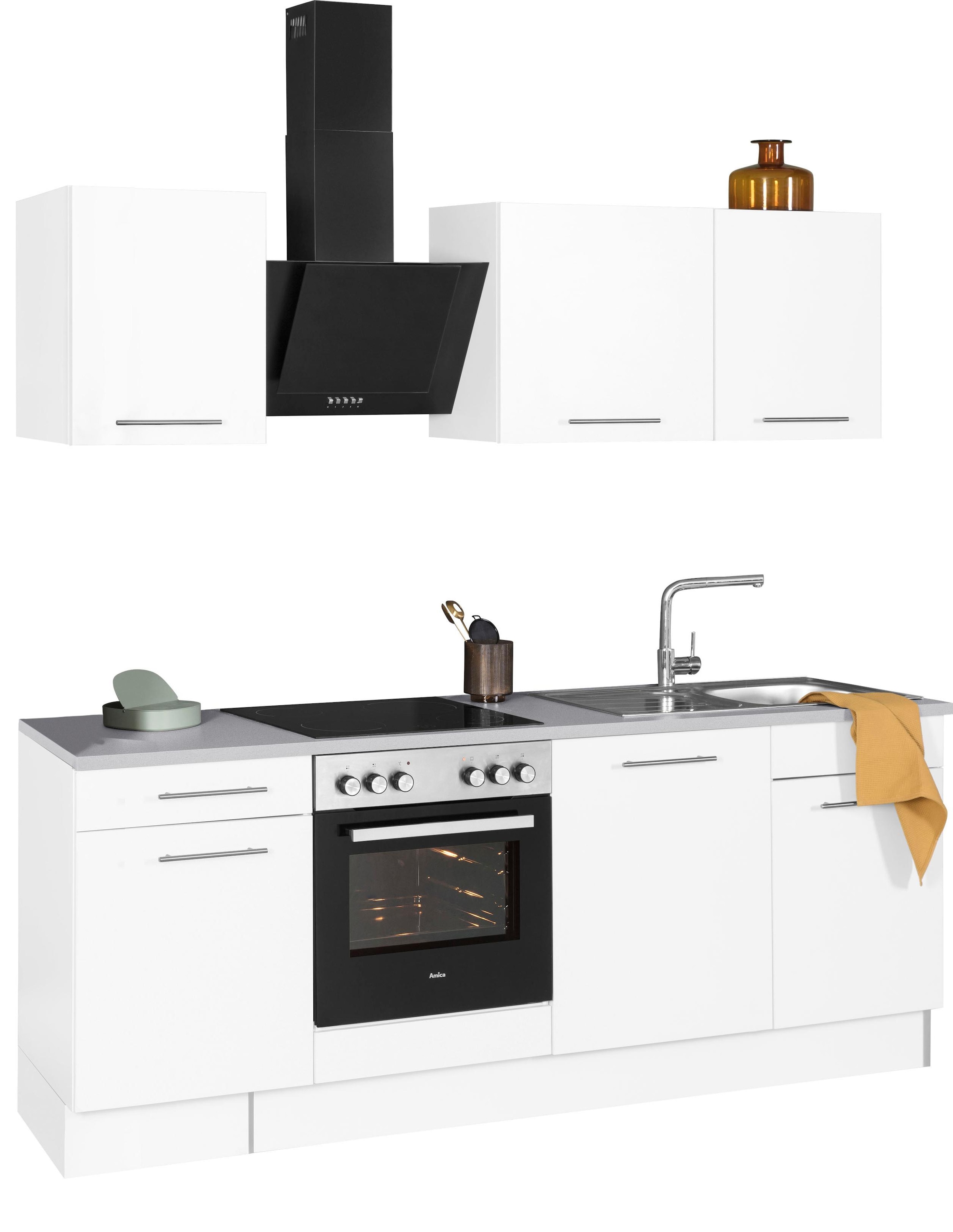 wiho Küchen Küchenzeile »Ela«, Breite 220 cm, Soft-Close-Funktion, höhenverstellbare Füsse