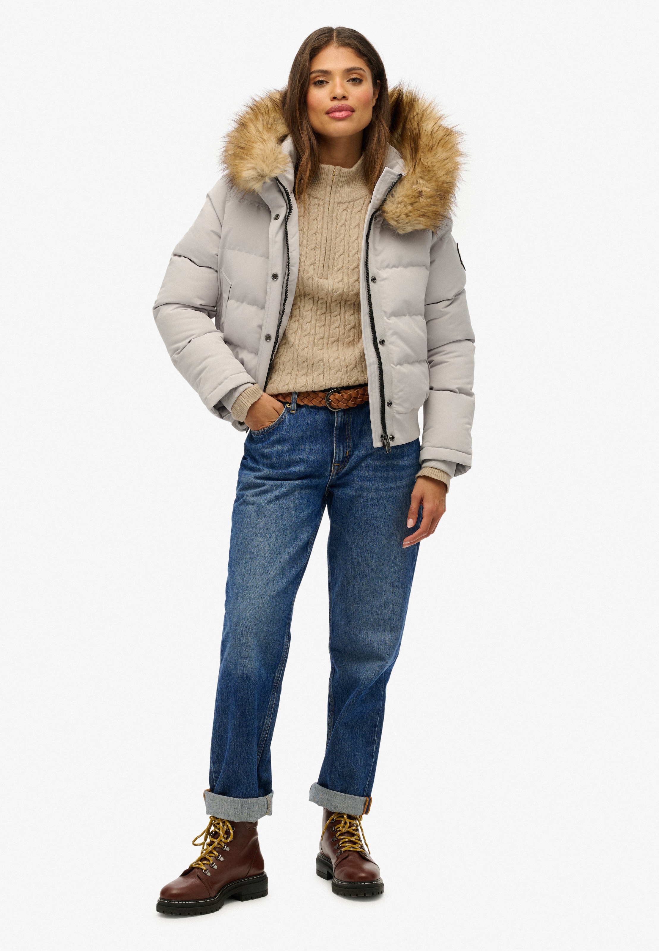 Superdry Steppjacke »EVEREST HOODED BOMBER JKT« mit Kapuze