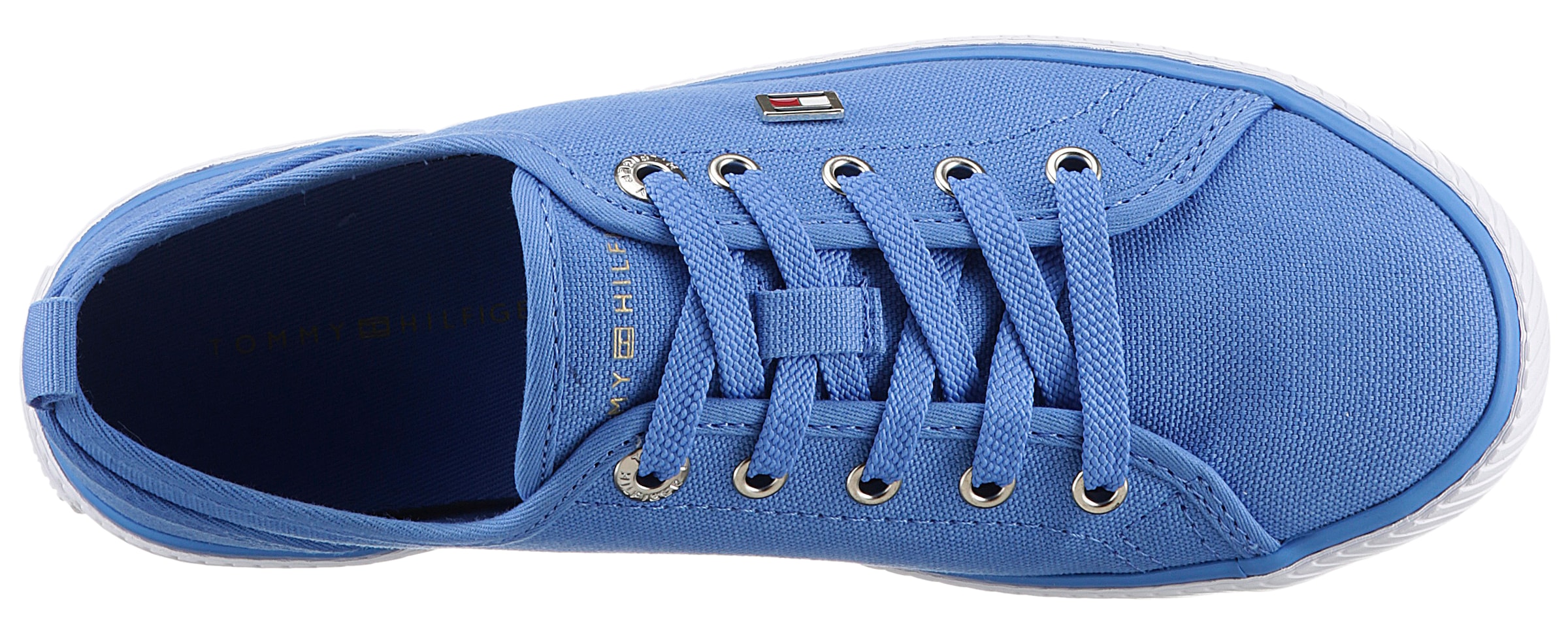 Tommy Hilfiger Plateausneaker »VULC CANVAS SNEAKER«, Freizeitschuh, Halbschuh, Schnürschuh mit praktischer Anziehlasche