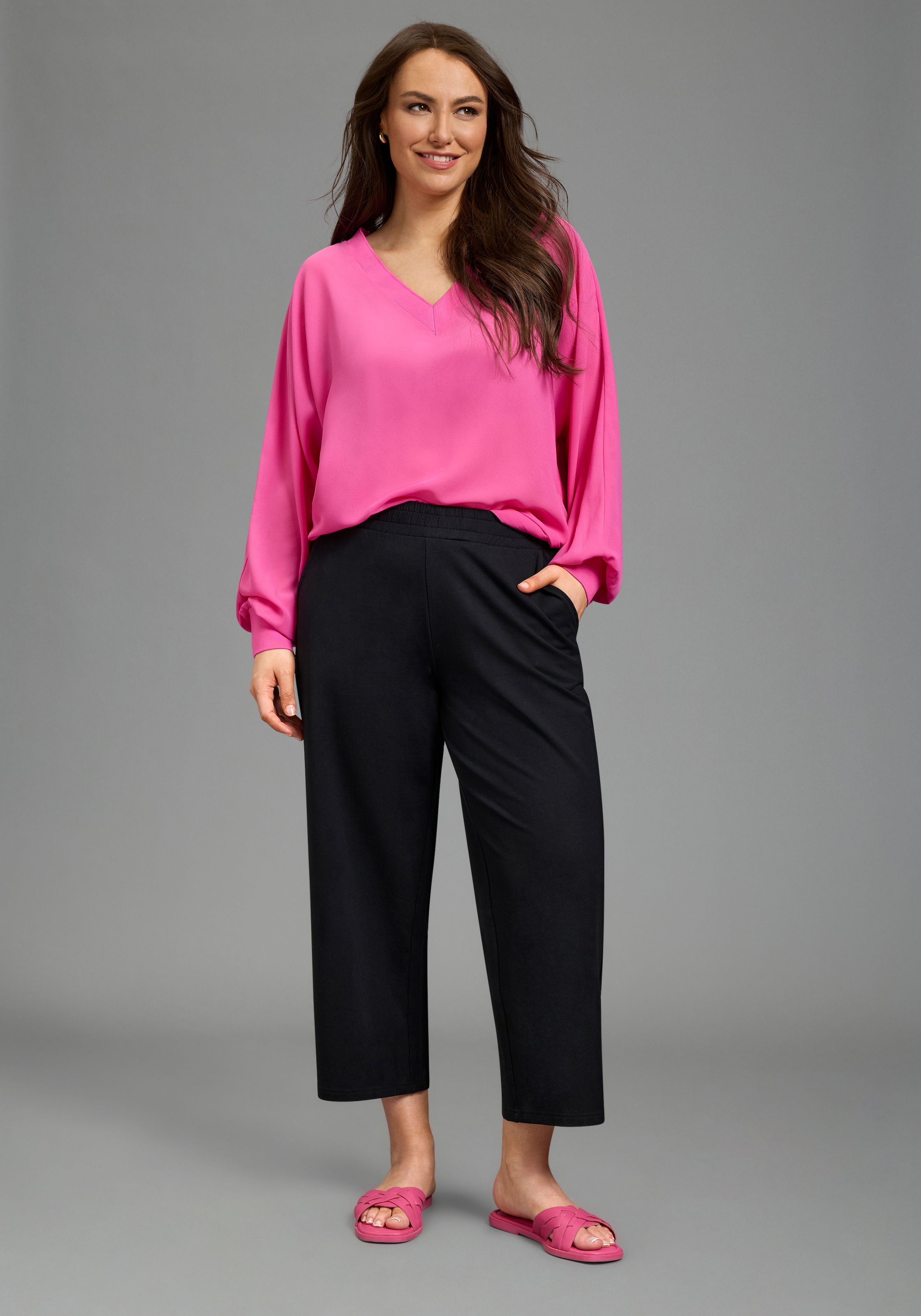 Laura Scott CURVE Chemisier à chemise mit sportivem Rippenbündchen