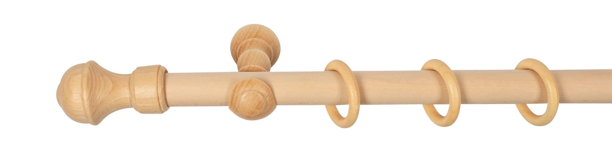 SN DECO GROUP Gardinenstange »Ares«, 1 läufig-läufig, Fixmass, 28 mm, Holz, verschiedene Längen und Farben, Komplettset