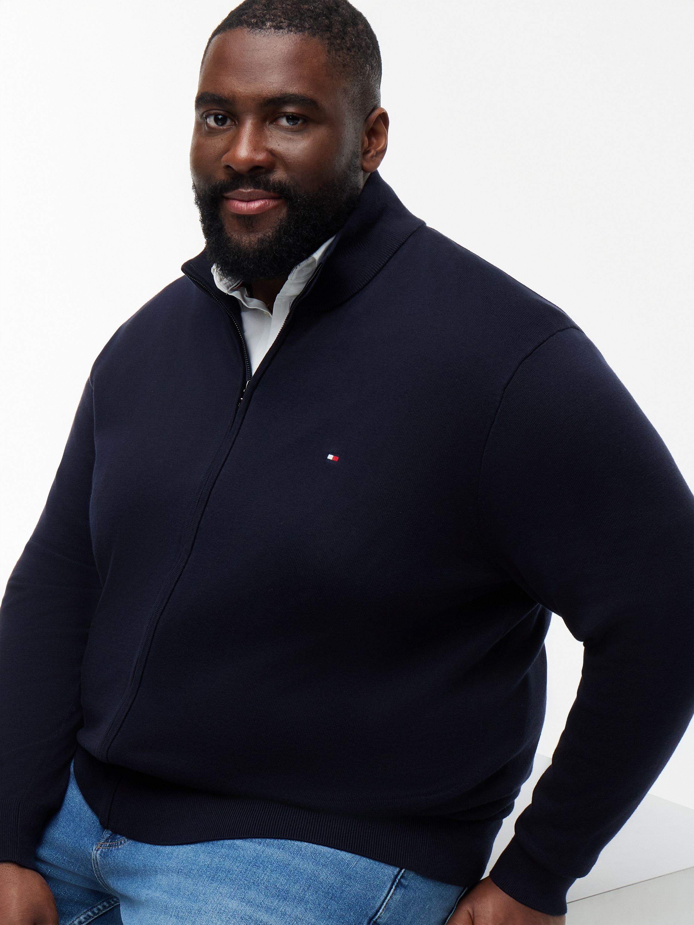 Tommy Hilfiger Big & Tall Strickjacke »BT-ESSENTIAL COTTON ZIP THRU-B« Grossen Grössen