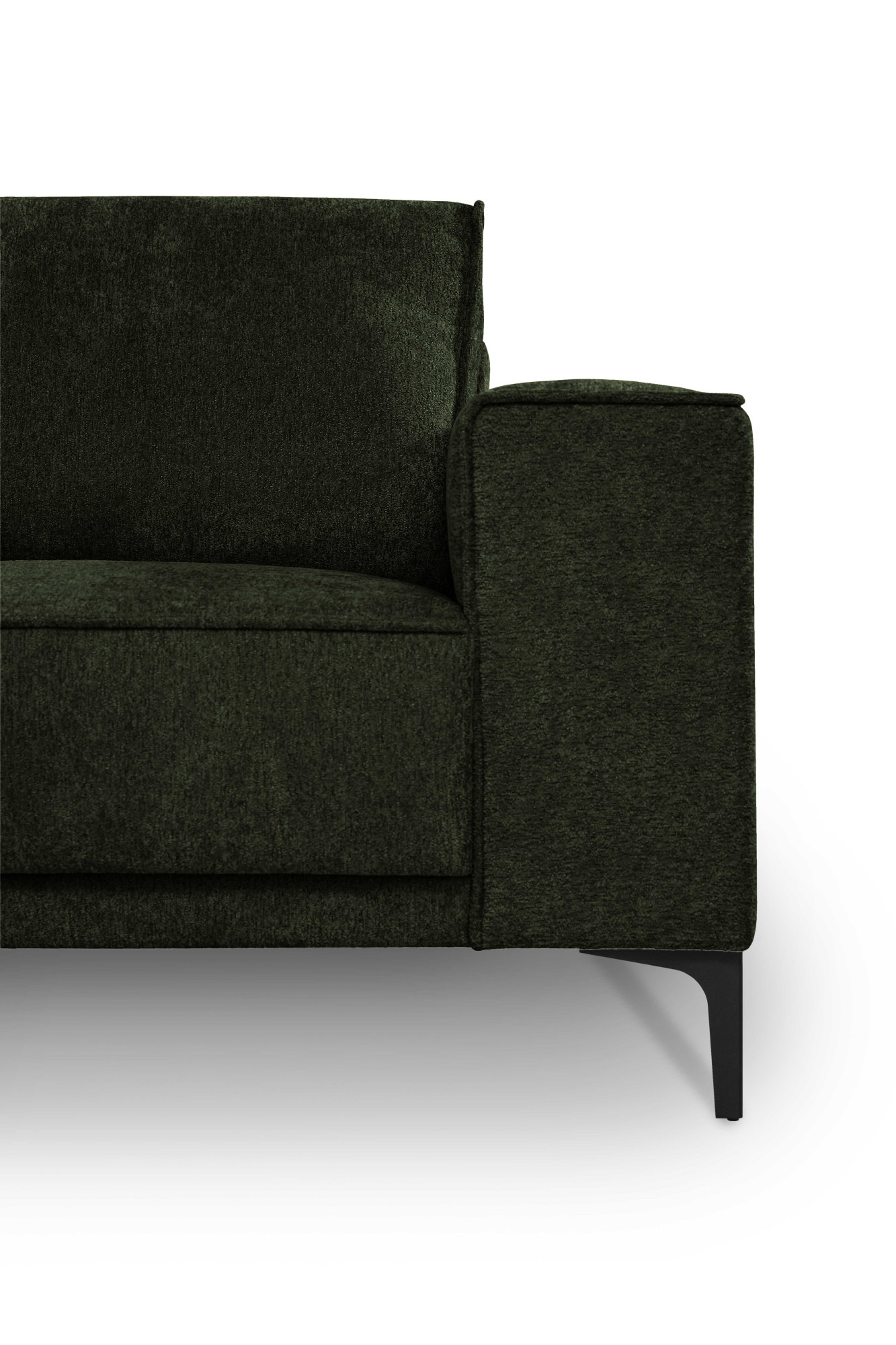 Places of Style Wohnlandschaft »XXL Sofa Oland, Struktur, Flachgewebe, Luxus-Microfaser, Boucle«, U-Form, 342 cm, Wellenunterfederung, Skandi-Design, Metallfüsse