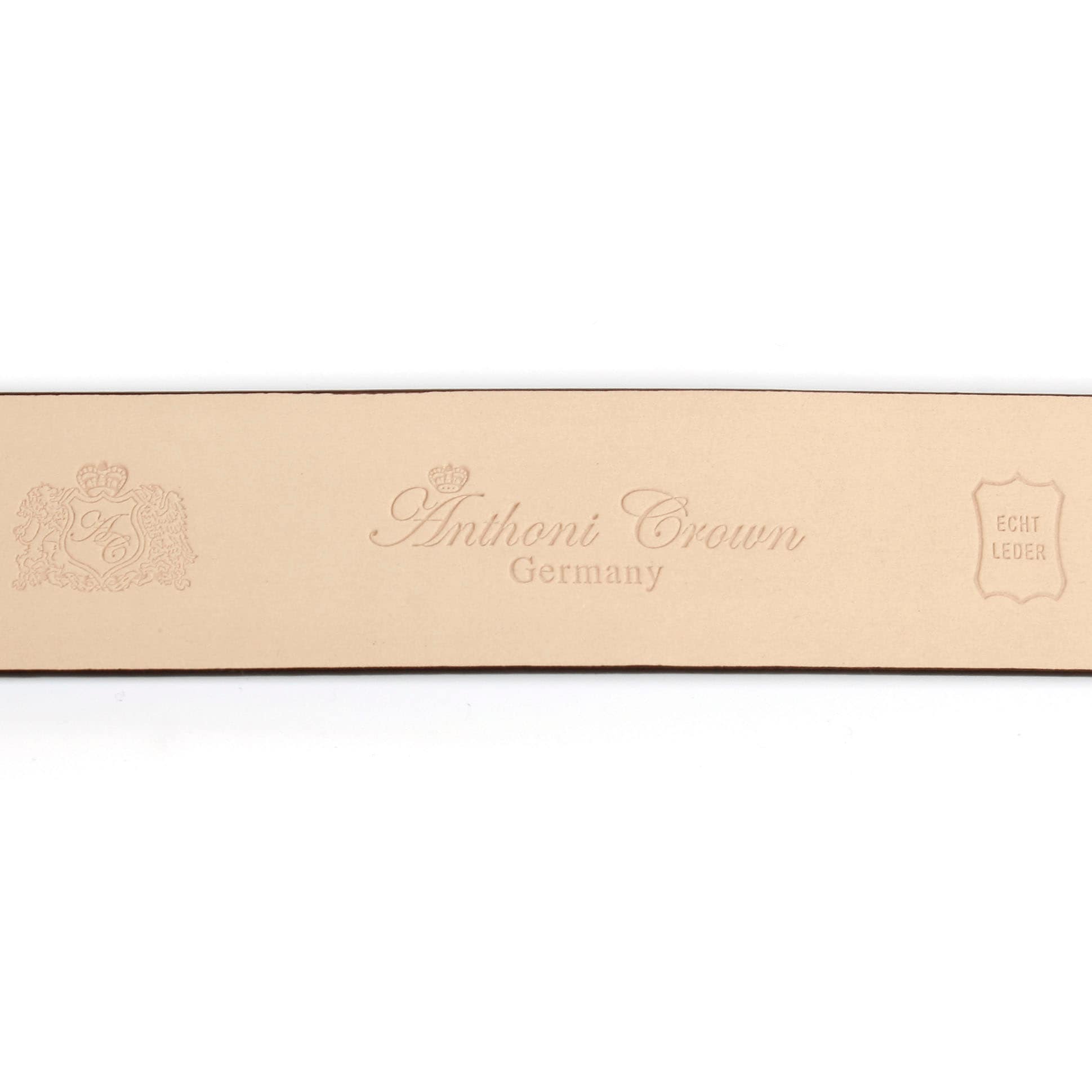 Anthoni Crown Ledergürtel mit Glaskristallen besetzter Schliesse, schmale Metallschlaufe