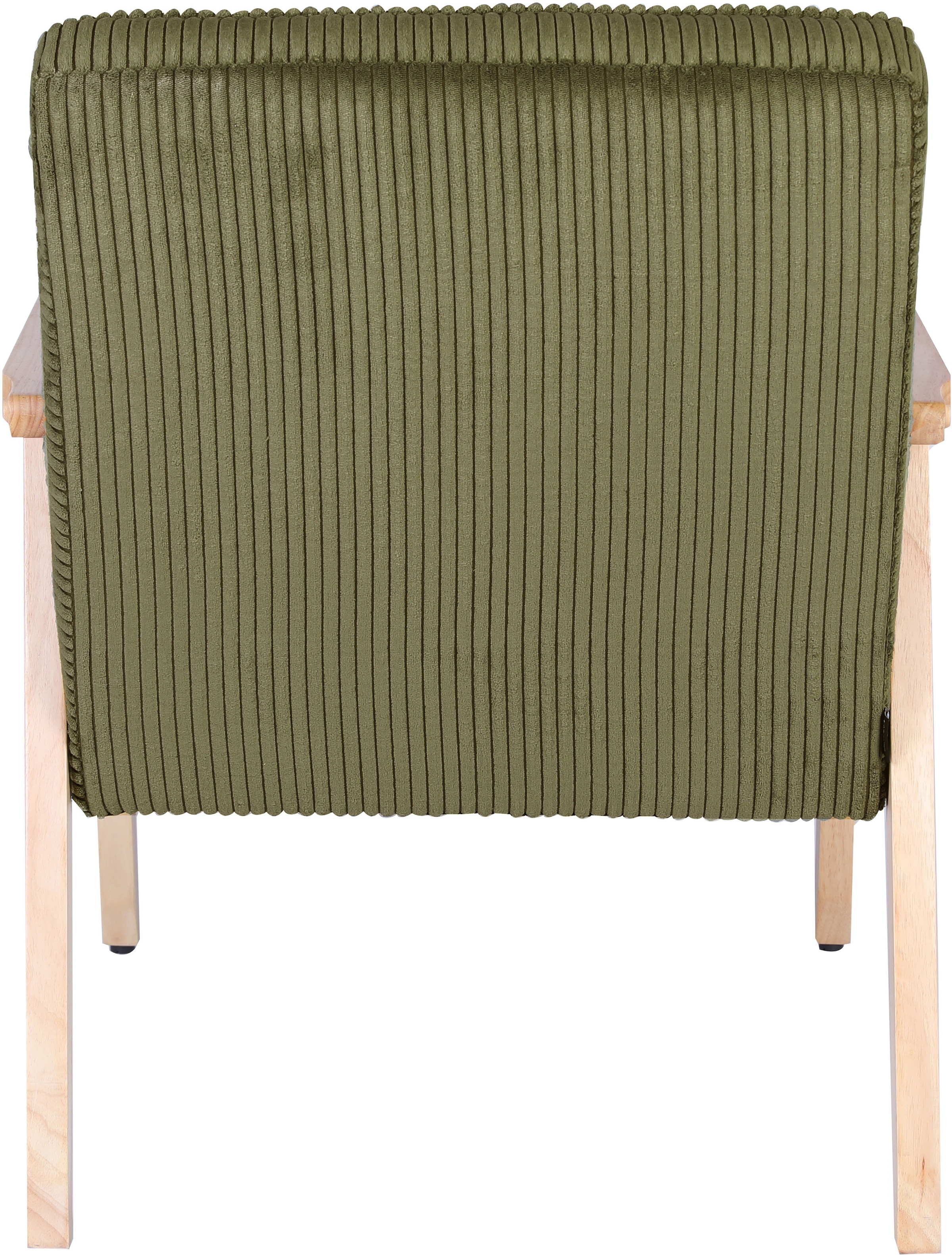 Home affaire Fauteuil lounge »MENONRI mit Armlehnen aus Massivholz« Relaxsessel, Lese-Sessel, Cocktailsessel in Cord und Webstoff