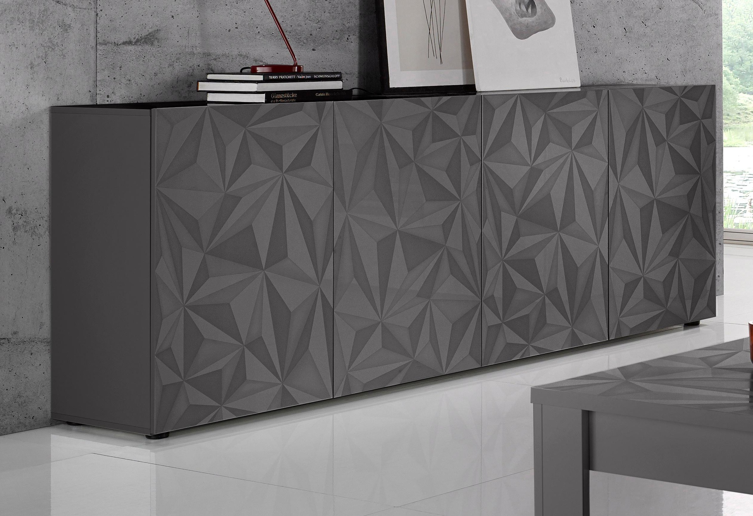 Image of Home affaire Sideboard "Prisma Breite 241, Kommode 4 Türen, Anrichte" Front mit elegantem Siebdruck, grifflos, viel Stauraum