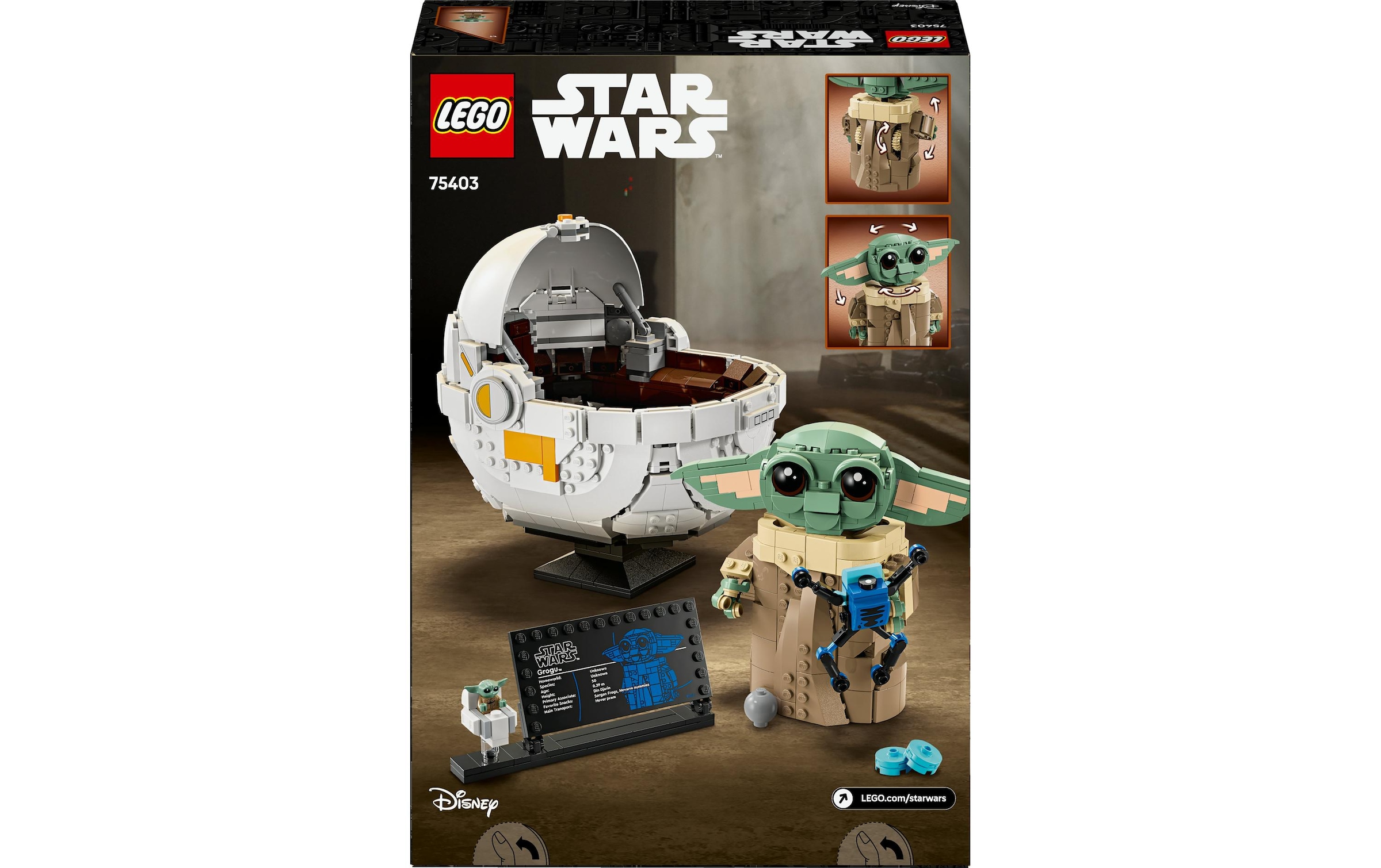 LEGO® Spielbausteine »Star Wars Grogu in seiner Repulsorwiege 75403«, (1048 St.)