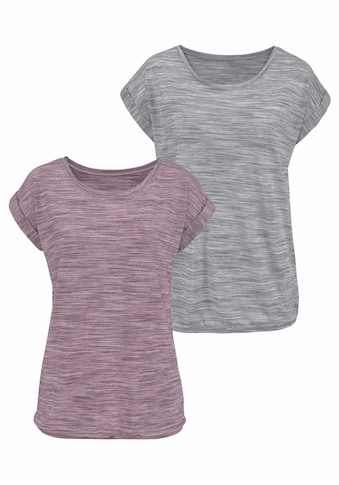 Beachtime T-Shirt, (2er-Pack), mit farbigem Struktureffekt kaufen