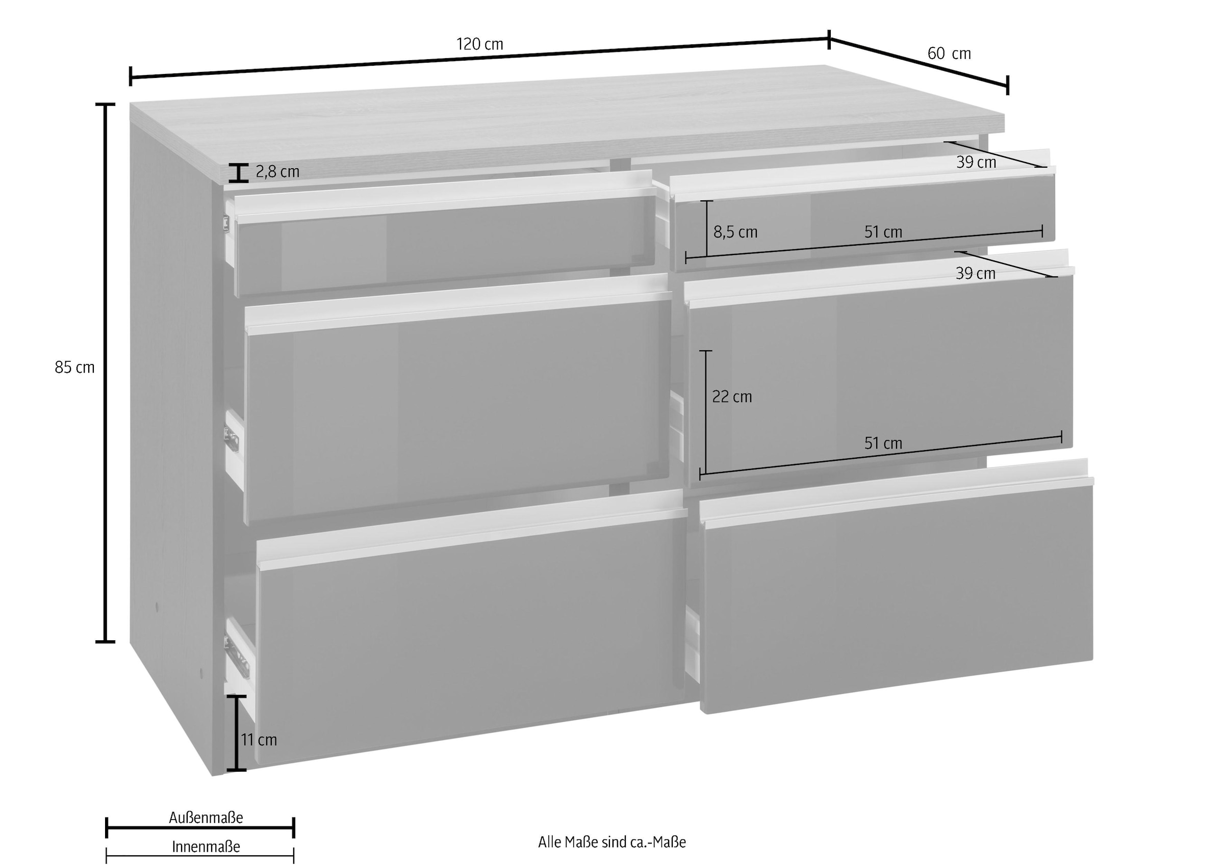 Breite Unterschrank cm MÖBEL 120 HELD kaufen »Ohio«,