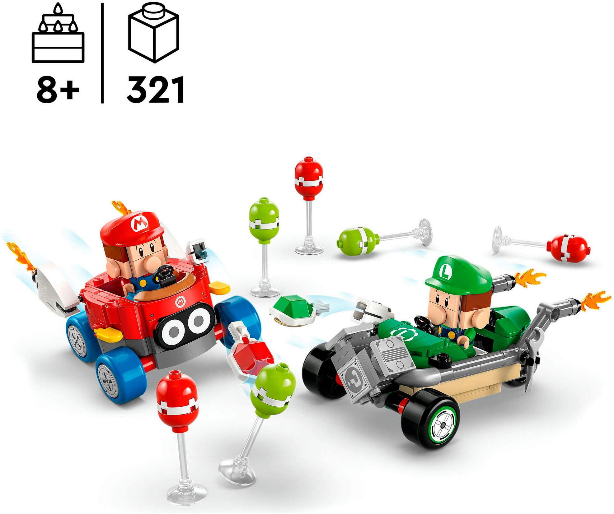LEGO® Pions de construction »Mario Kart™ – Baby Mario vs. Baby Luigi (72034), LEGO Super Mario« Made in Europe