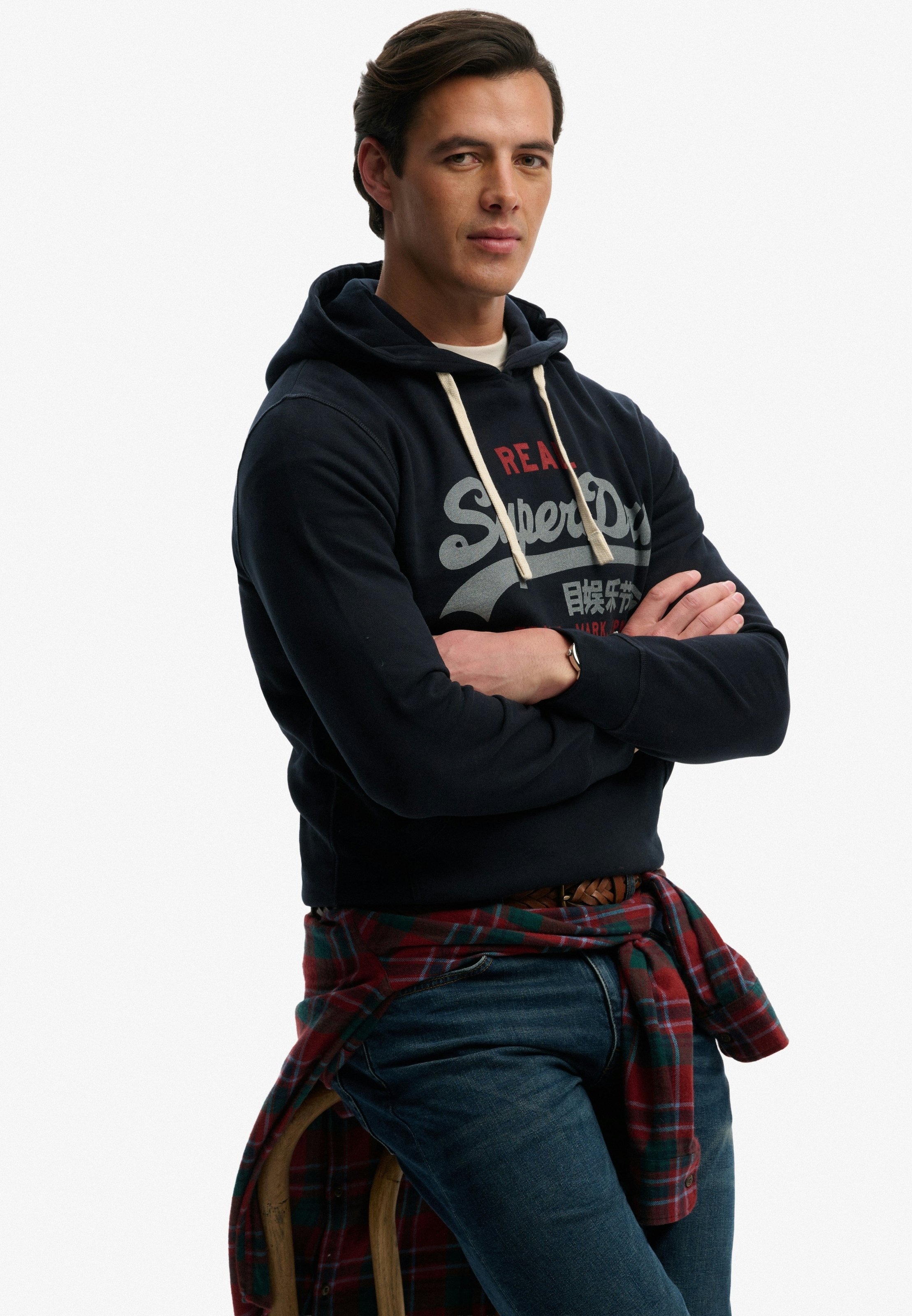Superdry Sweat à capuche »VL CLASSIC HOOD«, avec imprimé logo vintage classique
