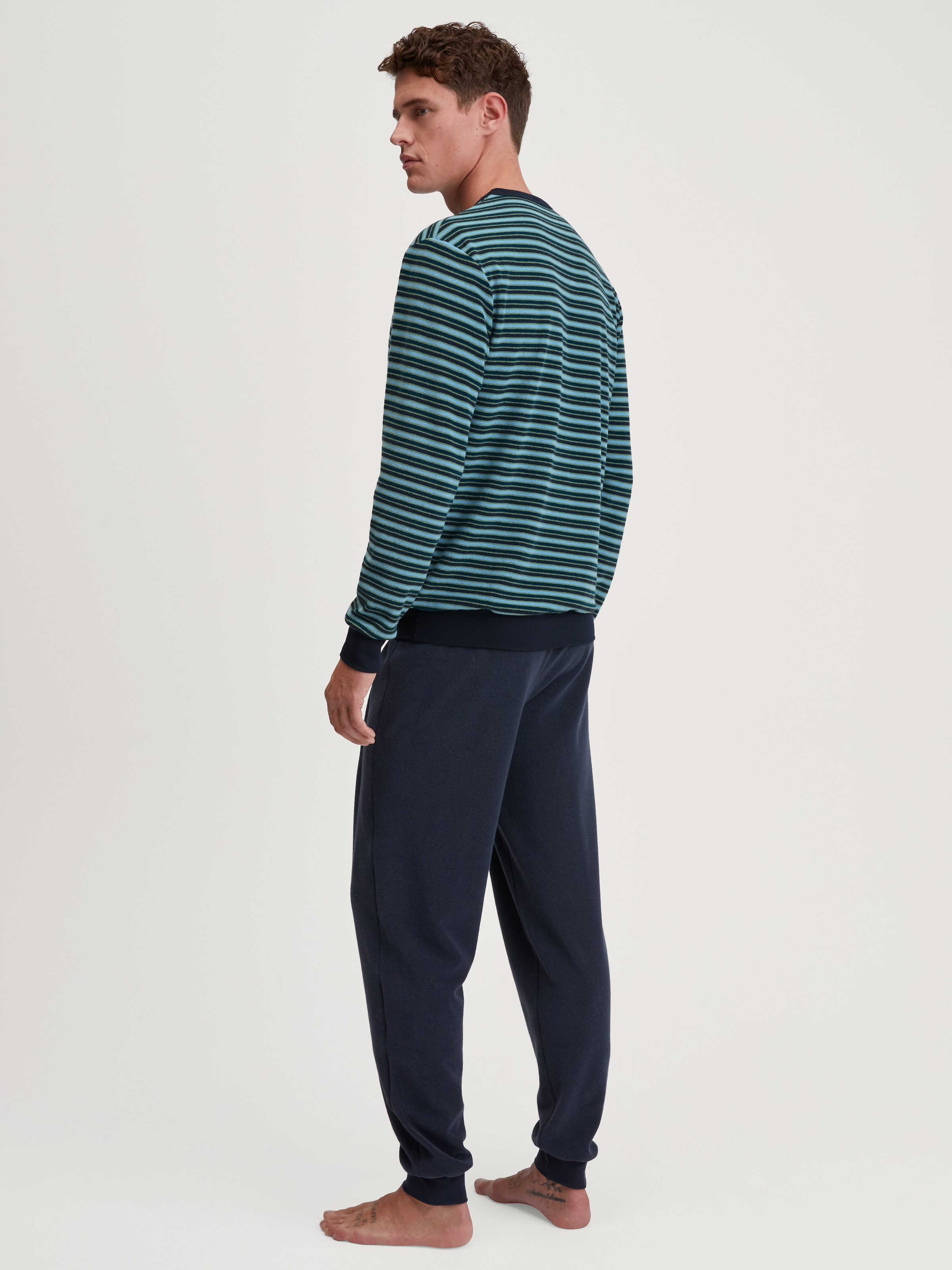 CALIDA Pyjama »Relax Terry« 2 cuis tlg., mit klassischem Rundhalsauschnitt