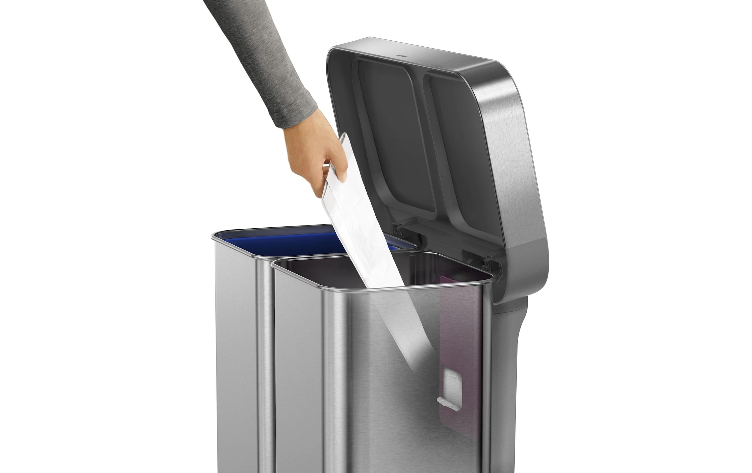 simplehuman Mülleimer »Step Can 34+24 l« 2 Behälter