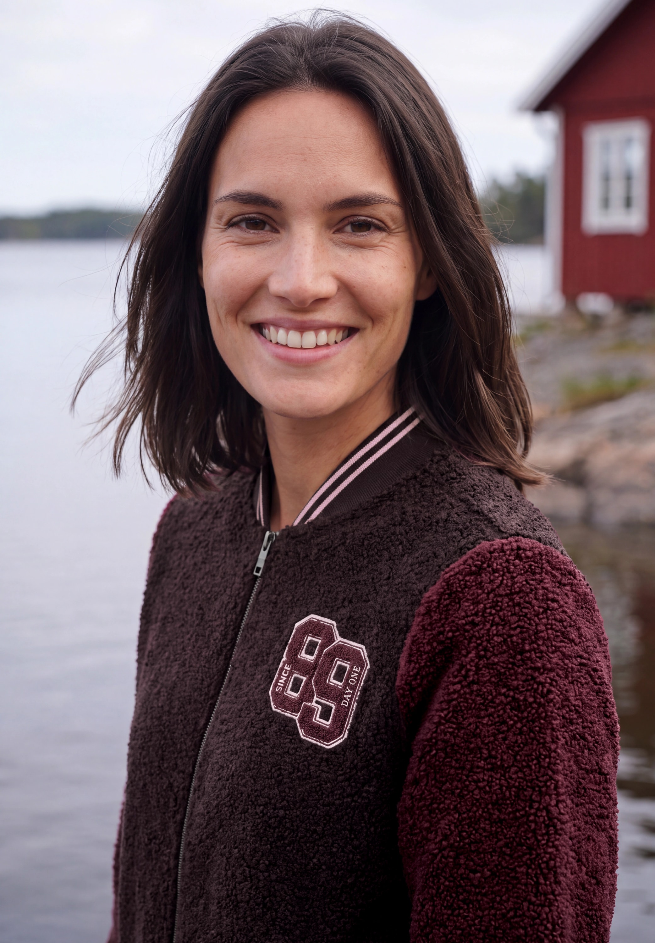 Image of Cecil Sweatjacke Teddy-Blouson mit Patch-Detail / Im College-Look