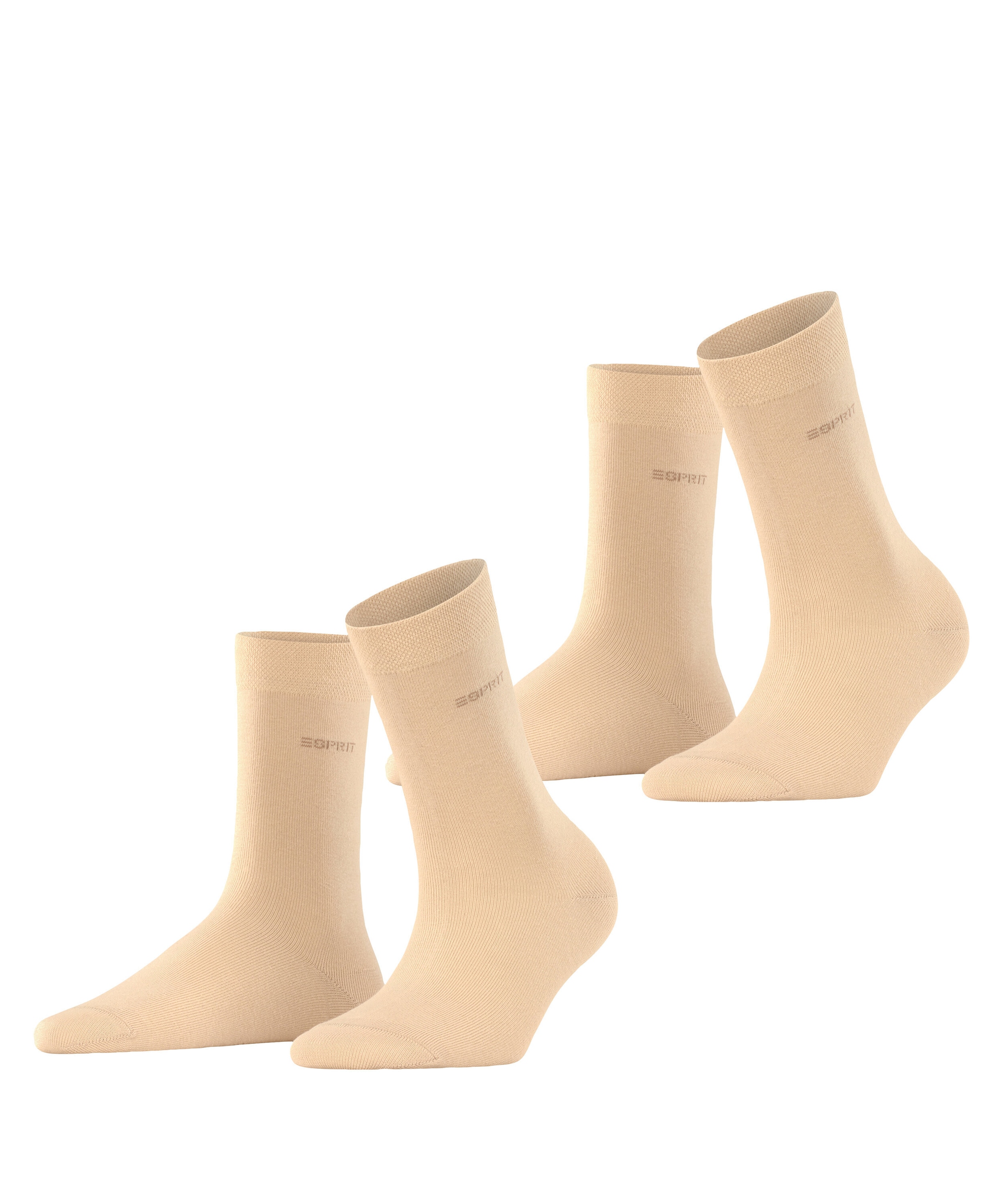 Image of Esprit Socken "Basic Easy" 2 Paar, 2 Paar tlg. ohne einschneidendes Bündchen, Basic-Socke, Uni-Strümpfe atmungsaktiv