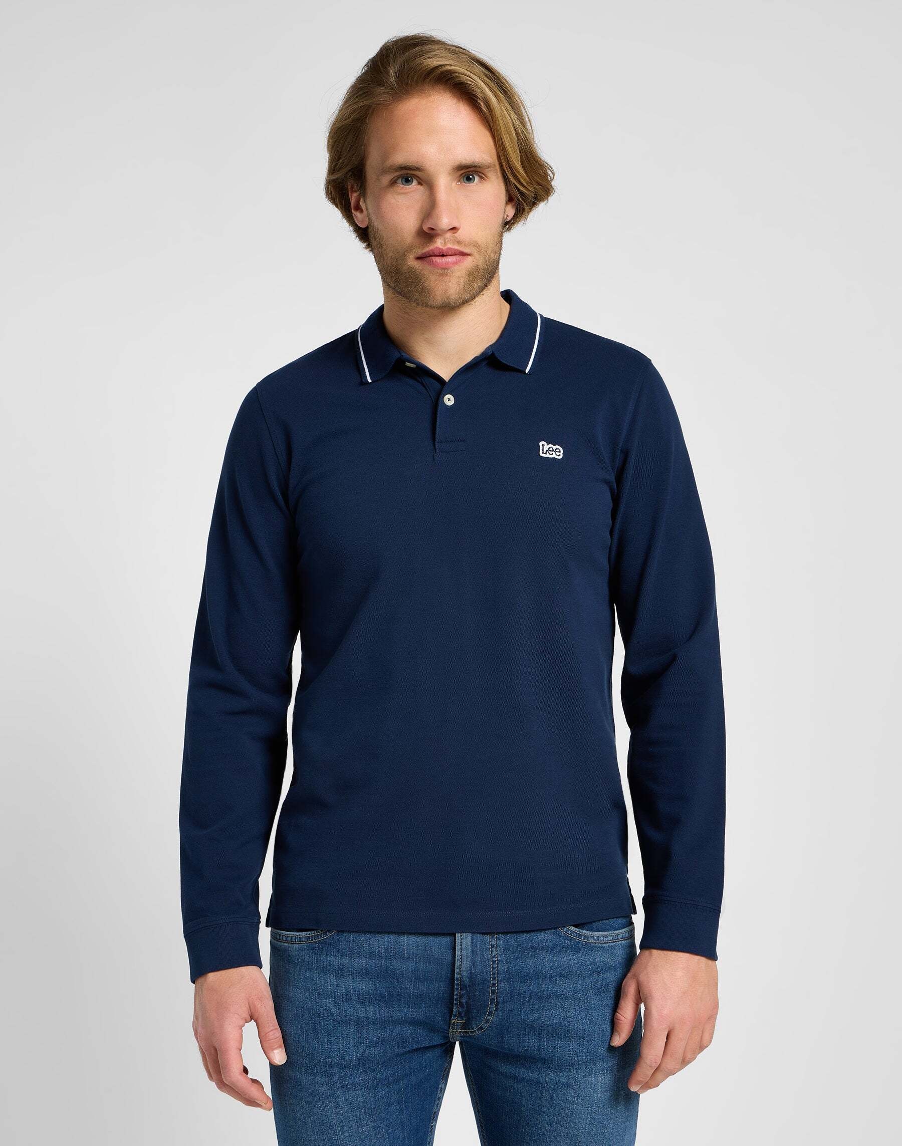 Langarm-Poloshirt »LEE Langarmpolo Longsleeves Pique Polo«