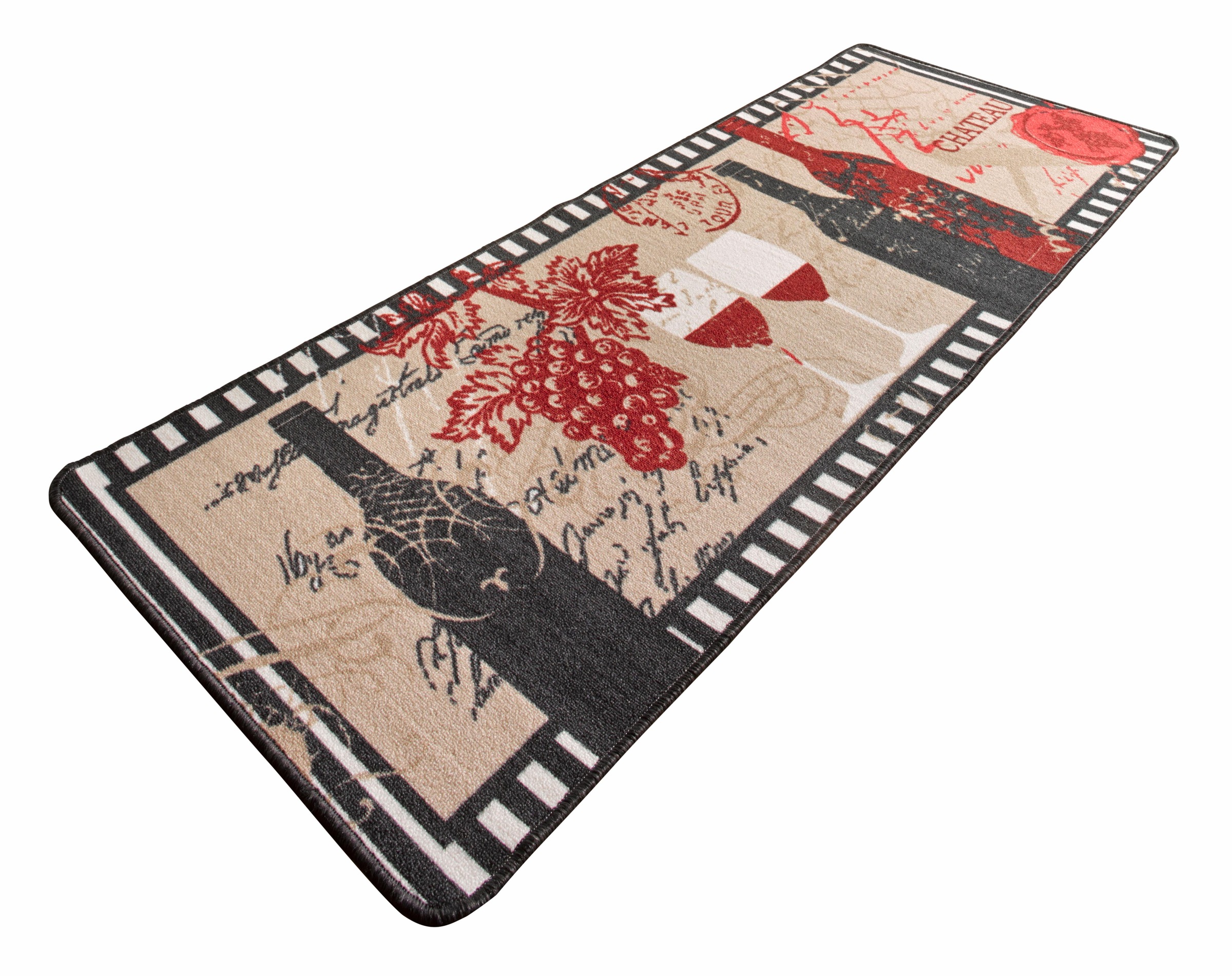 Image of HANSE Home Küchenläufer »Chateau«, rechteckig, 8 mm Höhe, Kurzflor, rutschhemmend, Teppich-Läufer, Strapazierfähig, Pflegeleicht, Robust, Küche, Weinkeller, Wein, Traube, Flaschen bei Ackermann Versand Schweiz