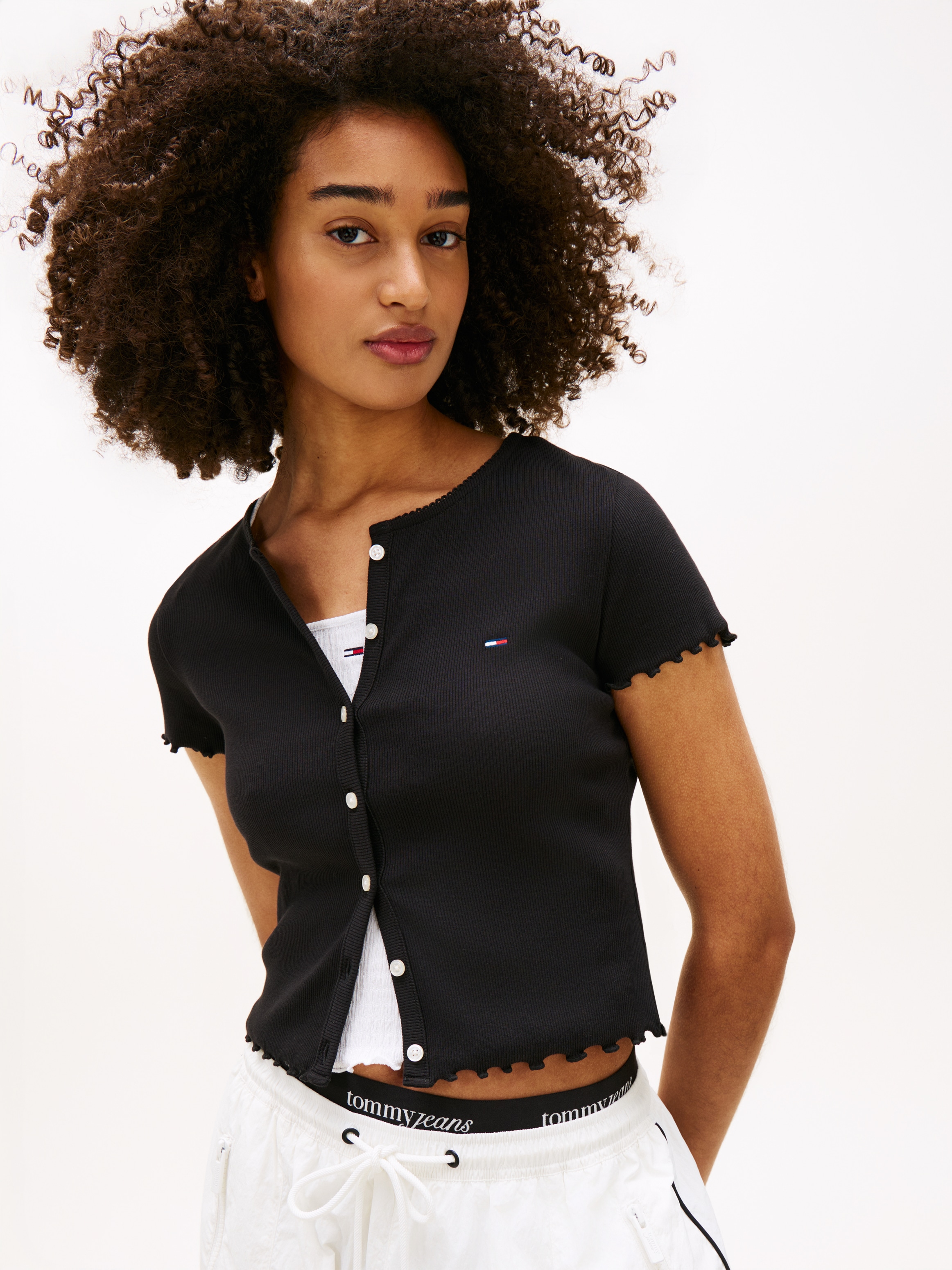 Tommy Jeans T-shirt à manches courtes »TJW SS RIB TOP IM« mit gerippter Struktur, Slim Fit