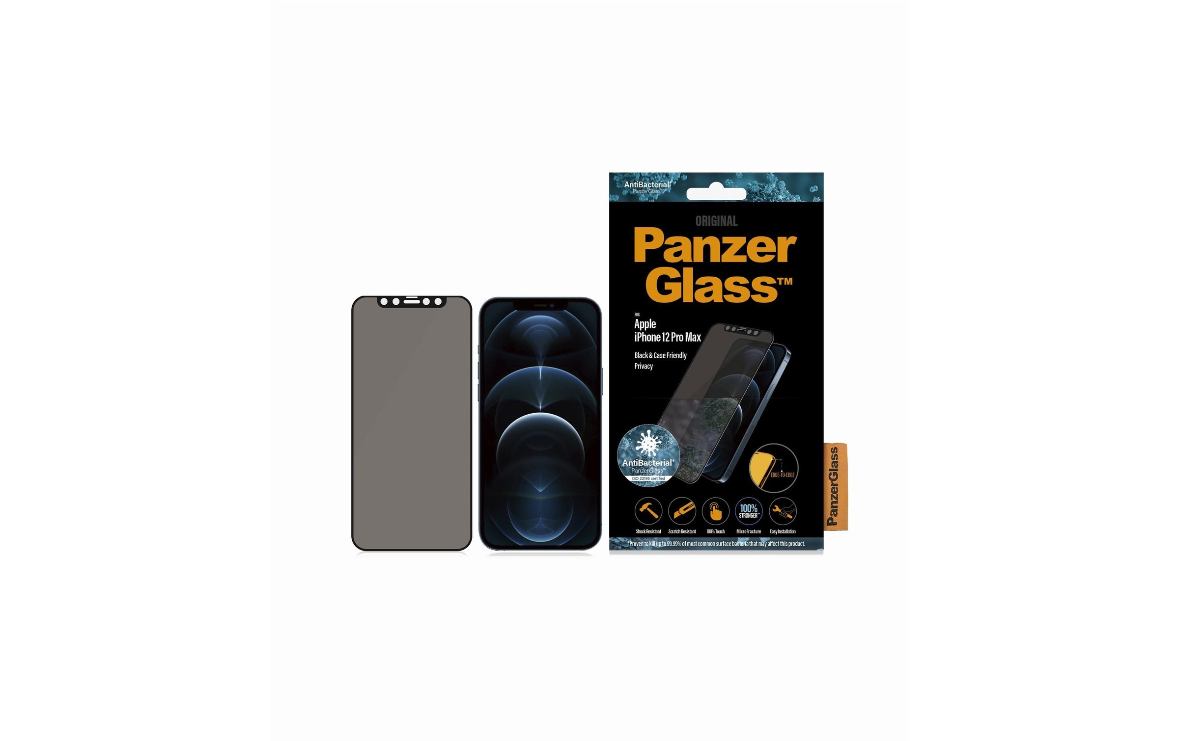 PanzerGlass Displayschutzglas »Displayschutz Case«, für iPhone 12 Pro Max, Mit Rahmen