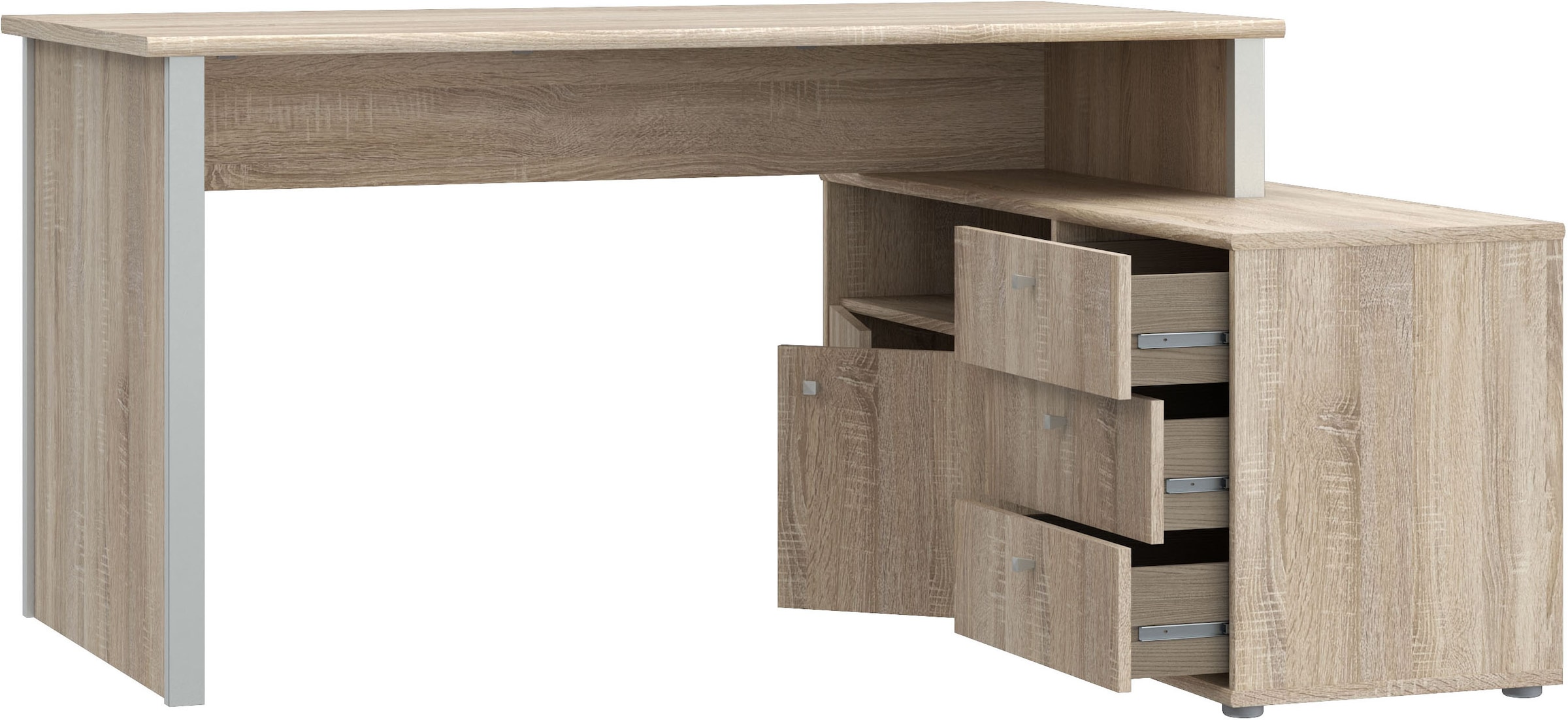 FORTE Eckschreibtisch »Tempra« viel Stauraum, Breite 151 cm