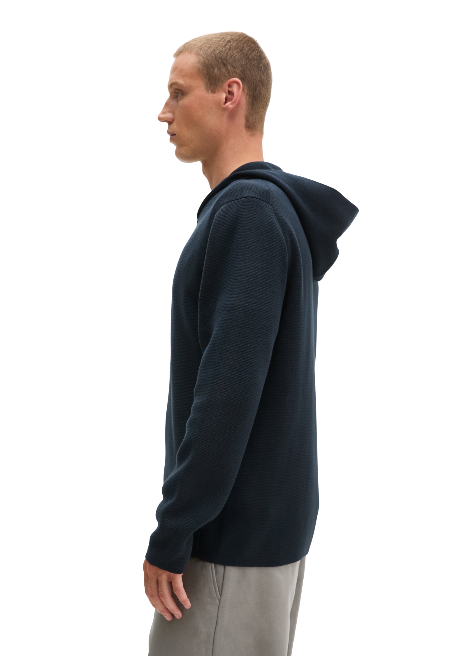 Marc O'Polo Cardigan à capuche en coton bio, coupe régulière