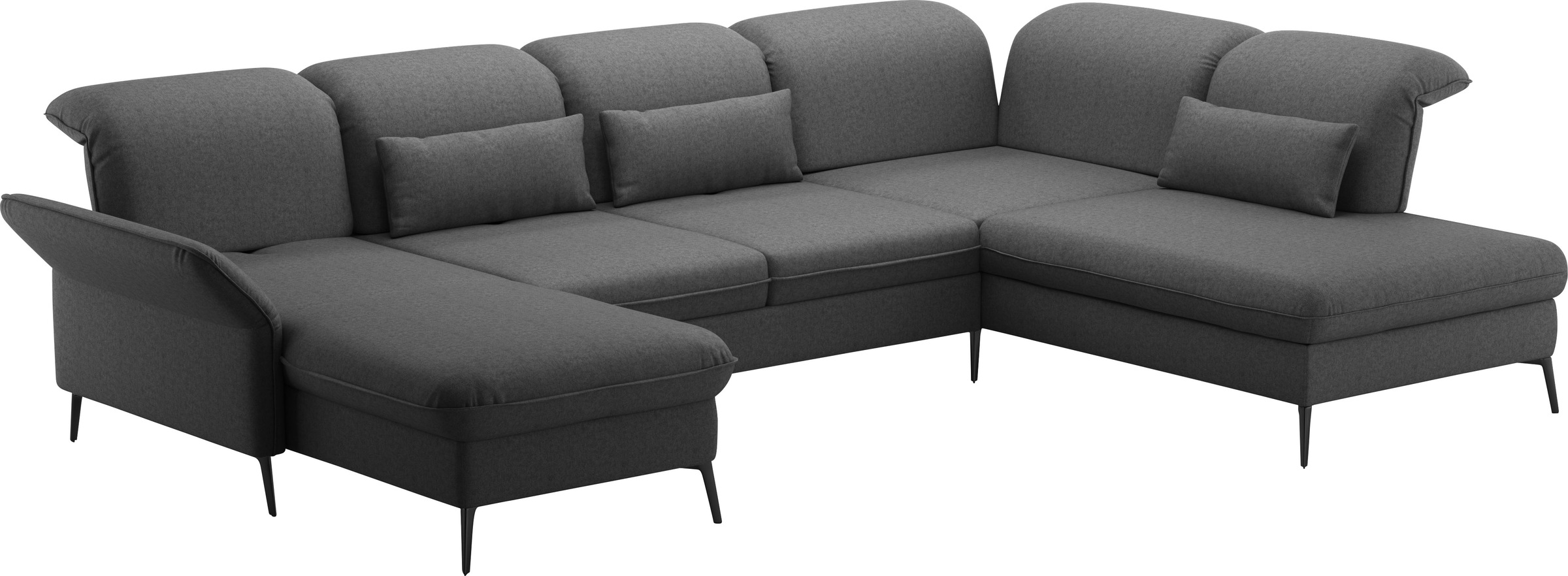 sit&more Wohnlandschaft »Emely, inkl. Sitztiefenverstellung«, wahlweise mit Bettfunktion,Bettkasten,Kopf- & Armteilverstellung