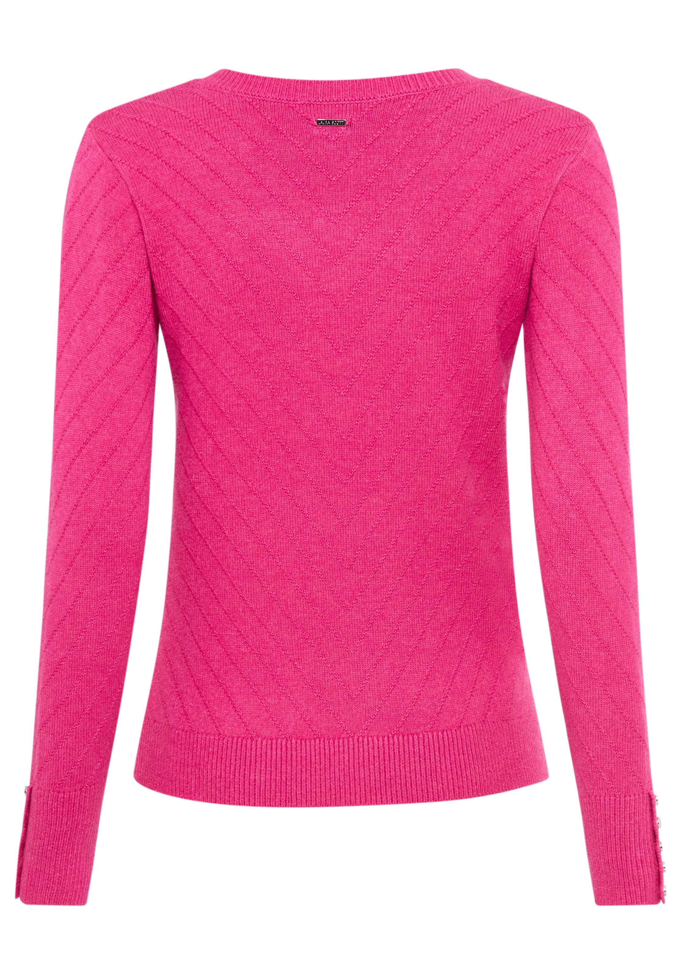 Laura Scott V-Ausschnitt-Pullover, mit Strukturstrick - NEUE KOLLEKTION