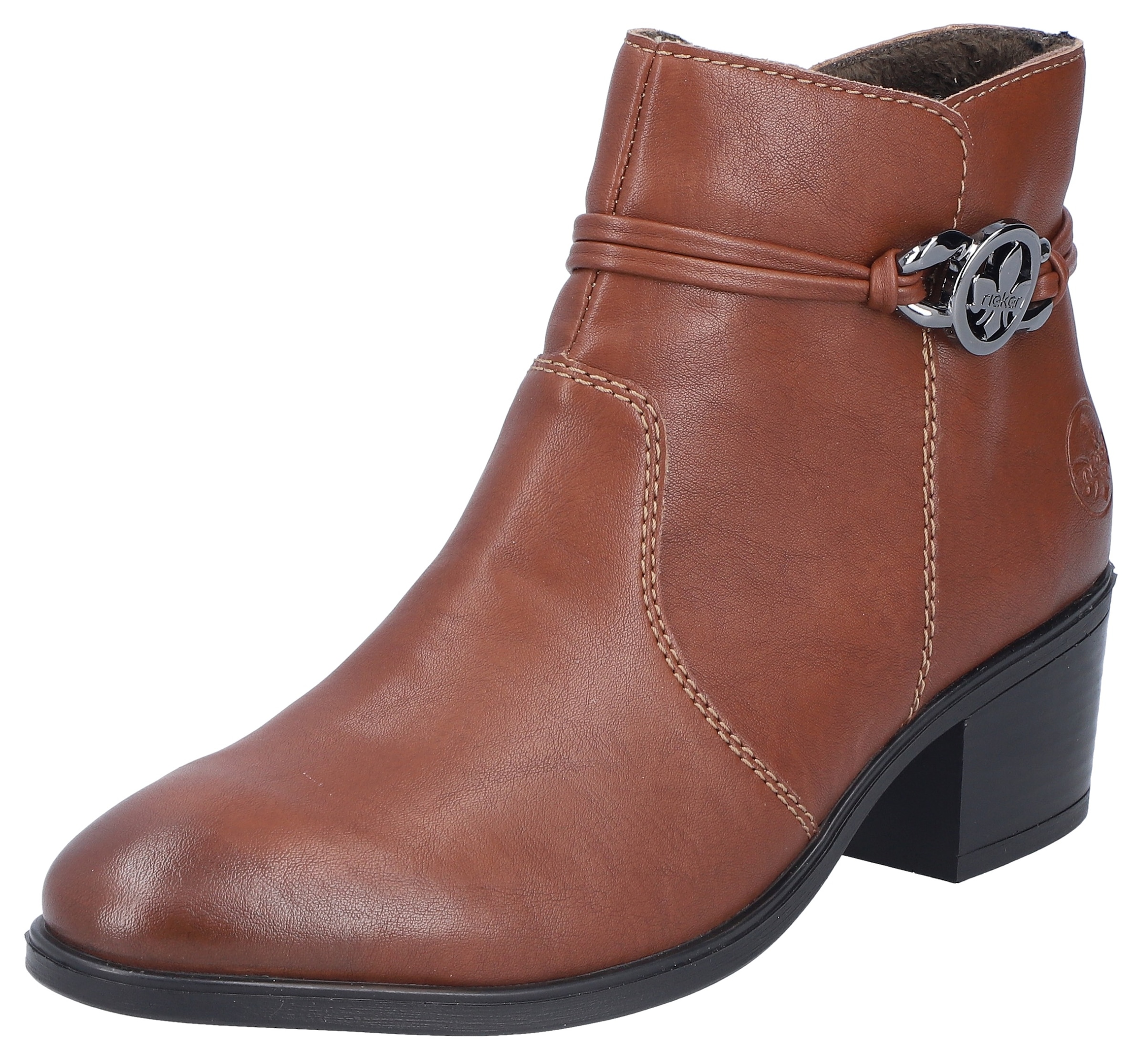 Rieker Stiefelette, Ankleboots, Klassik-Stiefelette, Blockabsatz, Innenreissverschluss