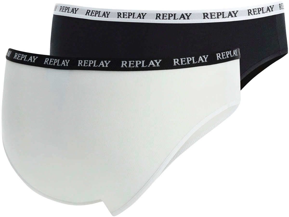 Replay Bikinislip »LADY SLIP Style 1 T/C 2pcs waterfall pack«, (Packung, 2er-), mit Logoschriftzug