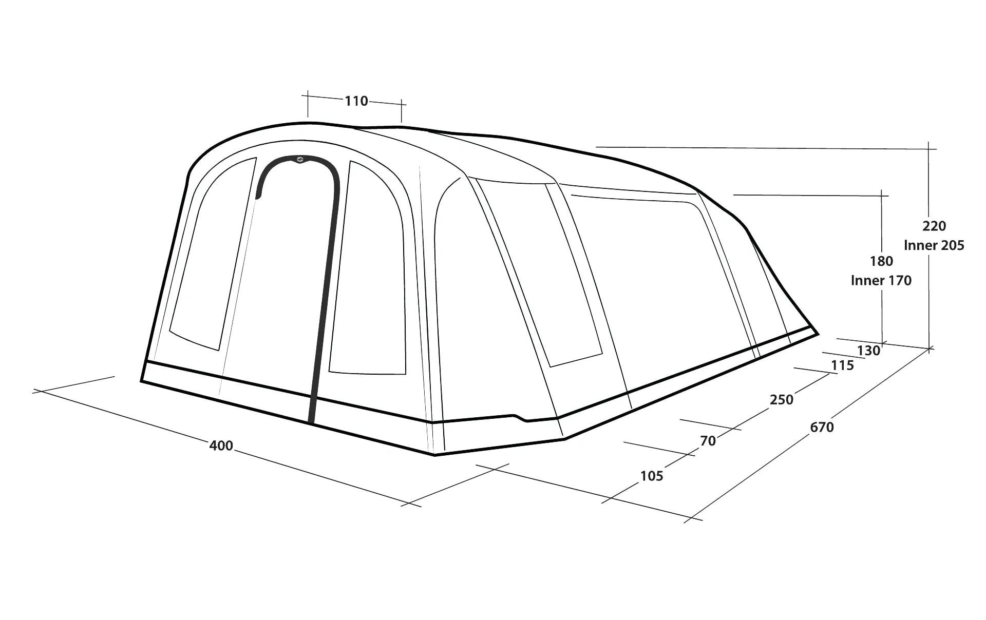 Outwell Tente tunnel »Tunnelzelt Sacramento 6 Air« 6 Personen