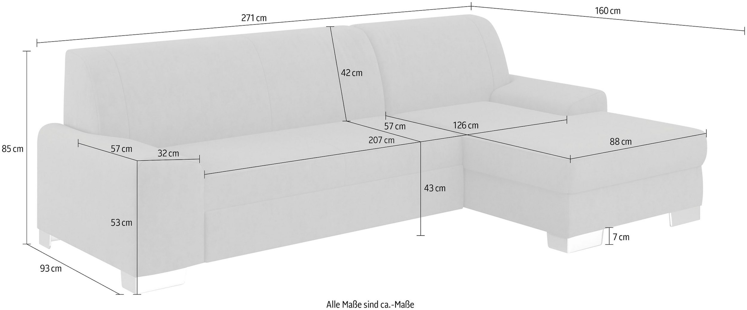 DOMO collection Ecksofa »Anzio L-Form«, wahlweise mit Bettfunktion und Federkern