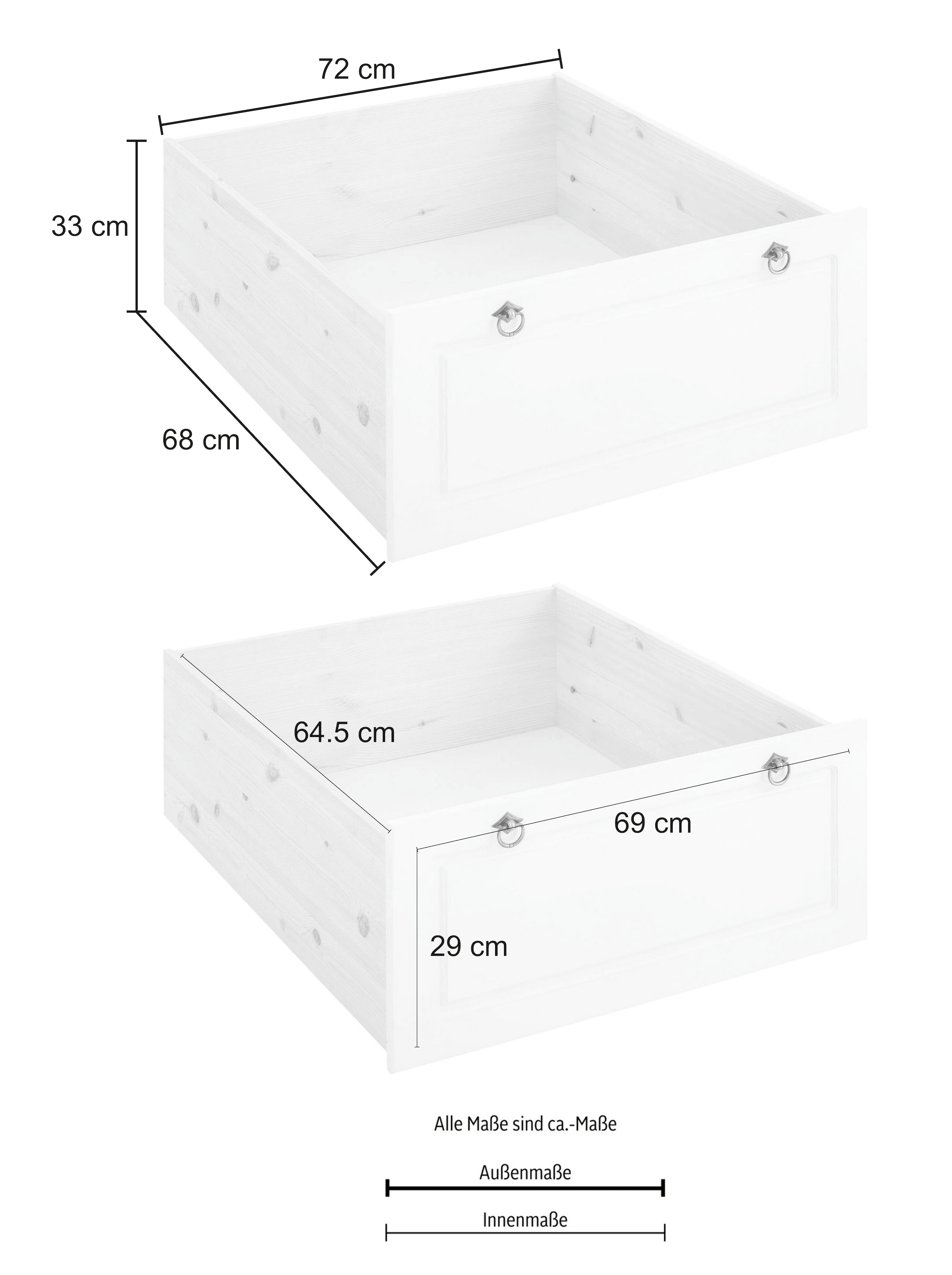 GOODproduct Tiroir »Tessin« Set, 2 cuis tlg. Bettschubladen auf Rollen, passend für das GOODproduct Bett Tessin