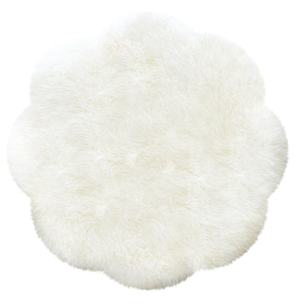 Heitmann Felle Tapis en fourrure »Blüte - Lammfell farbig, Premium Qualität« En forme de fleur 60 mm Höhe vrai peau d’agneau australienne, Ø 140 cm, particulièrement dense et douce