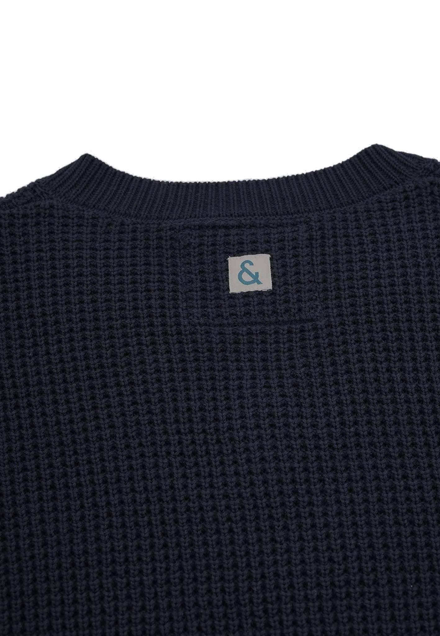colours & sons Strickpullover »Pullover V-Neck-Tuck Stitch«