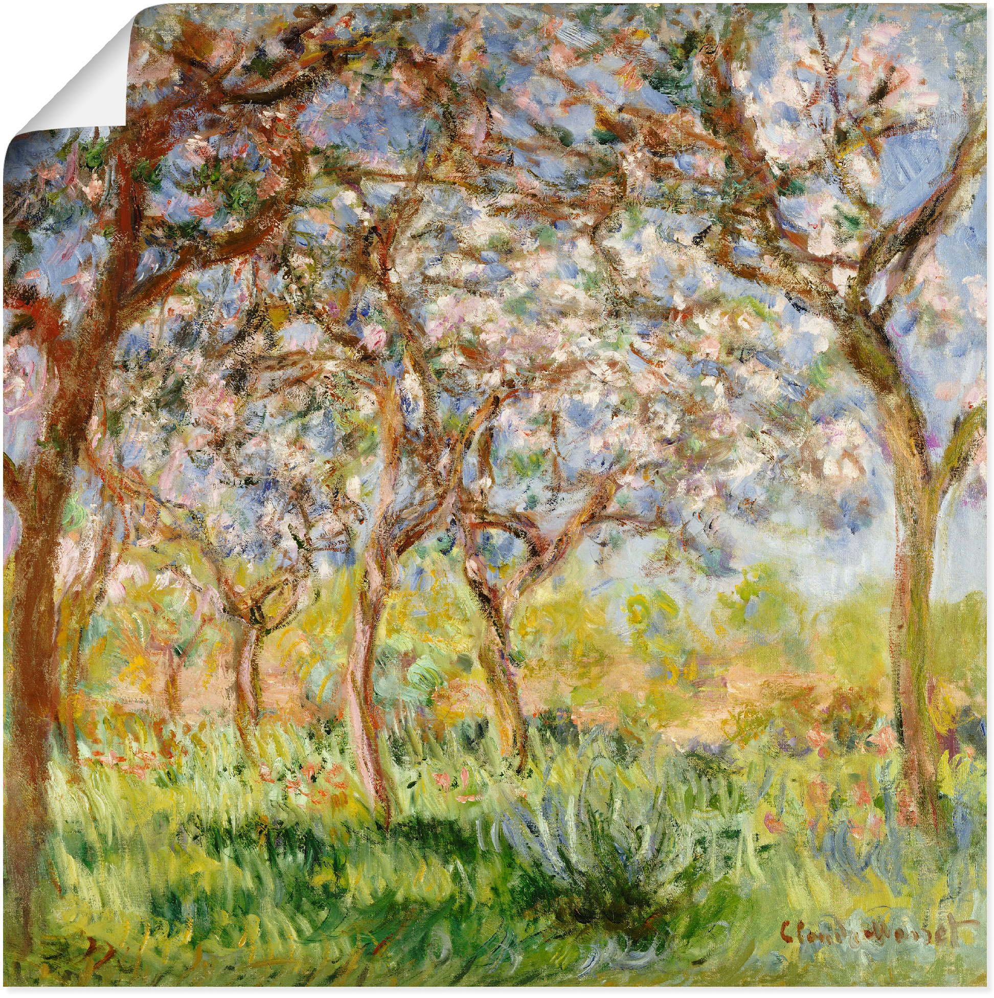 Artland Wandbild »Frühling in Giverny.«, Wiesen & Bäume, (1 St.), als Leinwandbild, Poster in verschied. Grössen