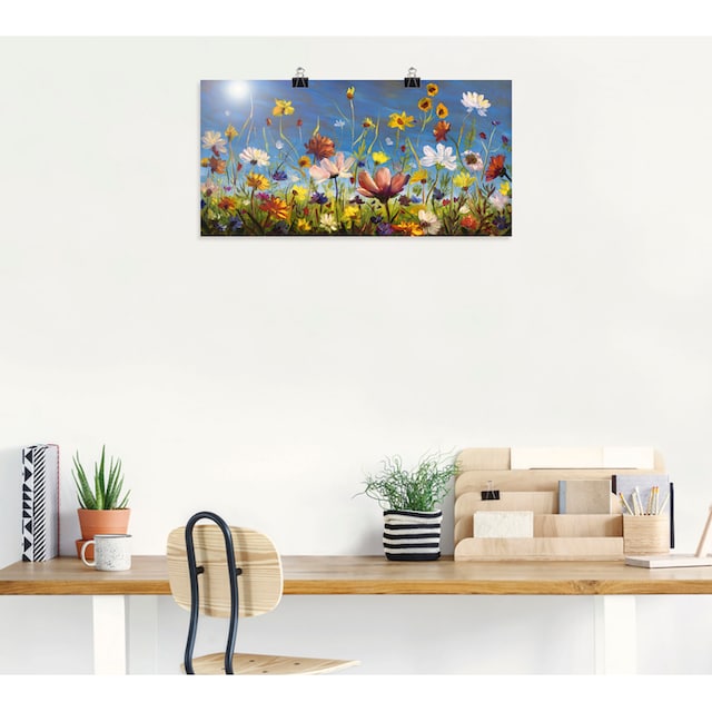 Artland Wandbild »Wildblumenwiese blauer Himmel«, Blumenwiese, (1 St.)  bequem kaufen