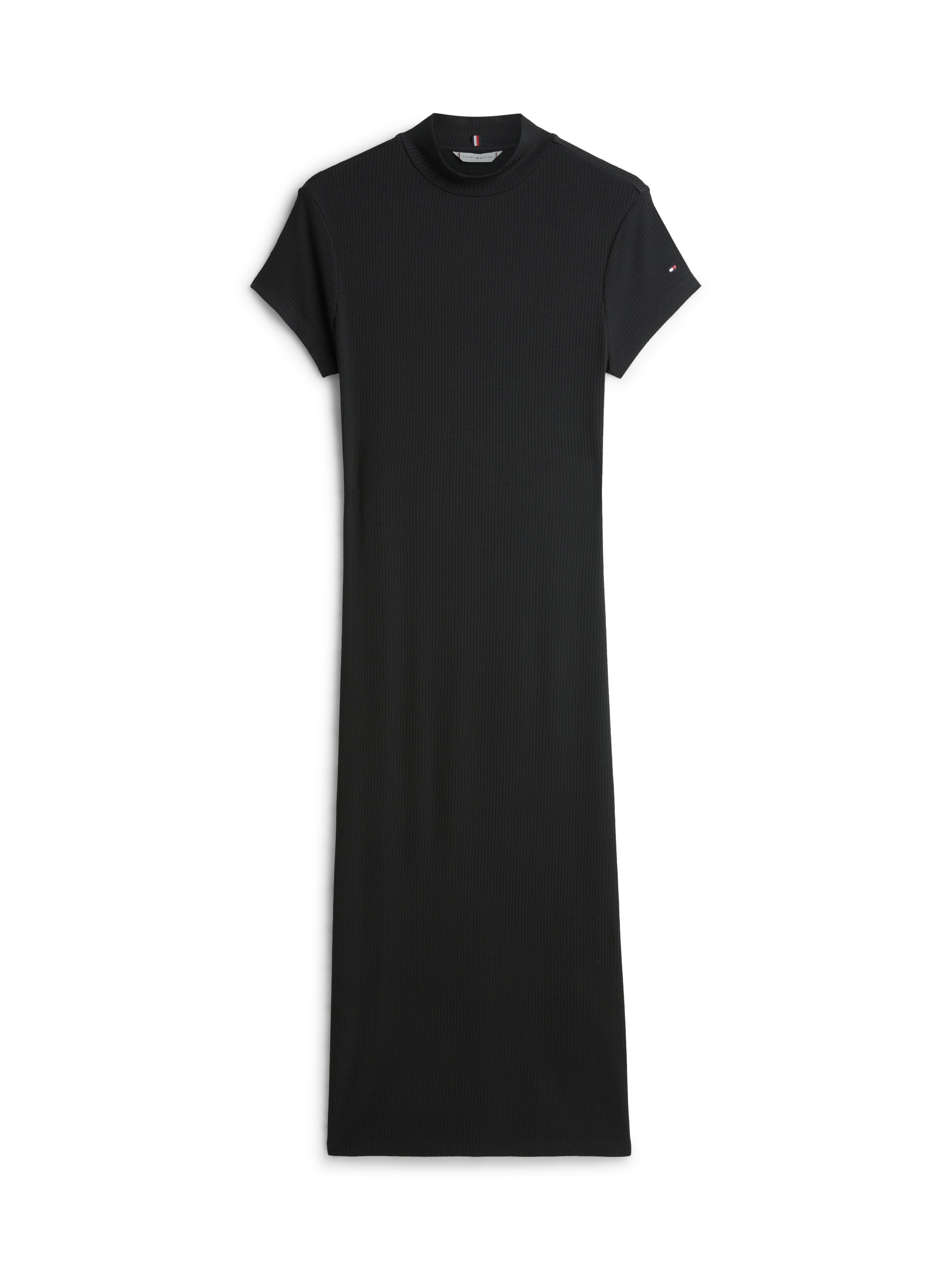 Tommy Hilfiger Robe en jersey »SLIM  5X2 RIB MOCK-NK SS DRS« in gerippter Struktur