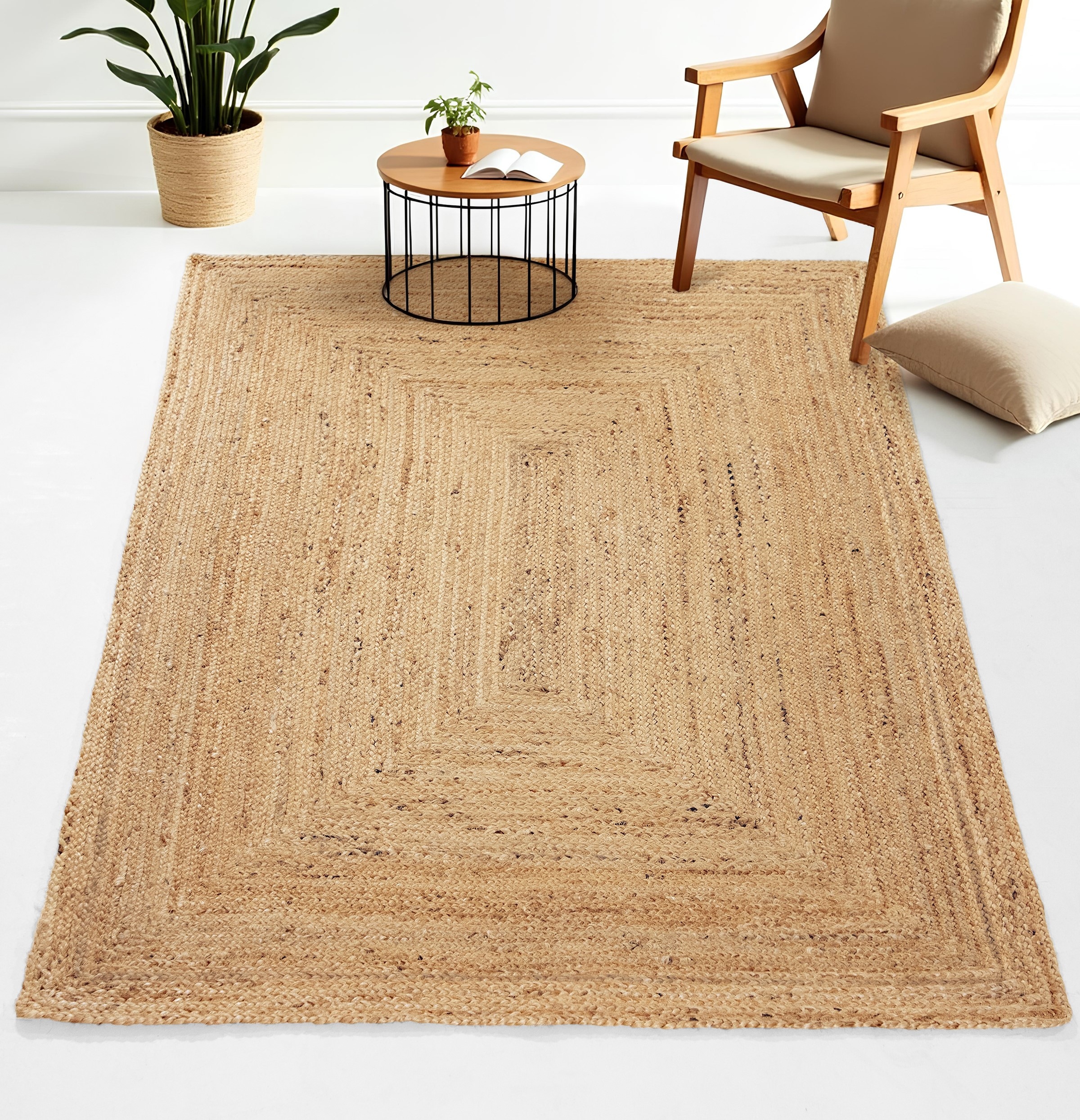 carpetfine Teppich »Nele Juteteppich Naturfaser« rechteckig 6 mm Höhe geflochtener Wendeteppich aus 100% Jute, quadratisch und als Läufer