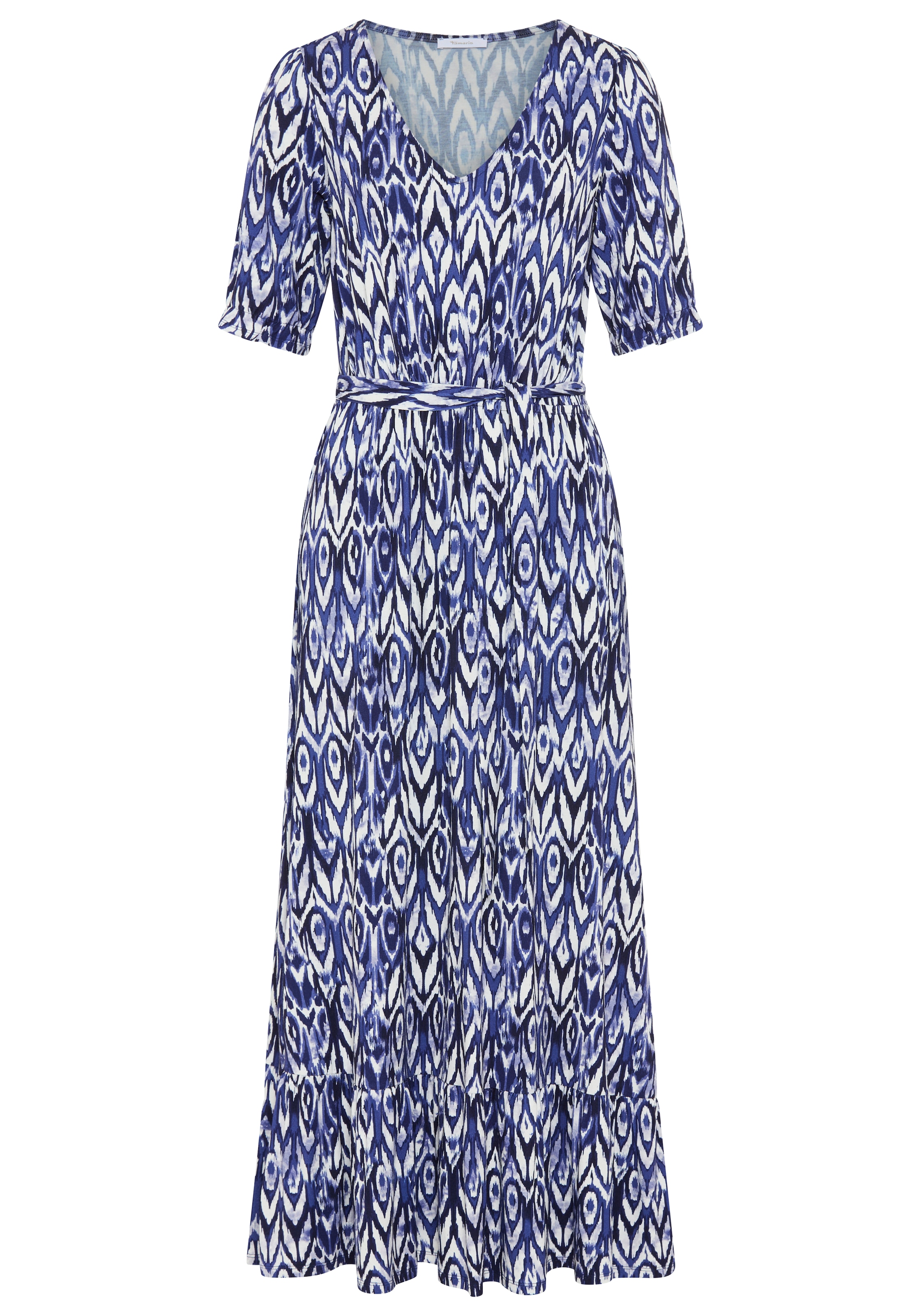 Tamaris Robe en jersey avec manches fantaisie, coupe cintrée