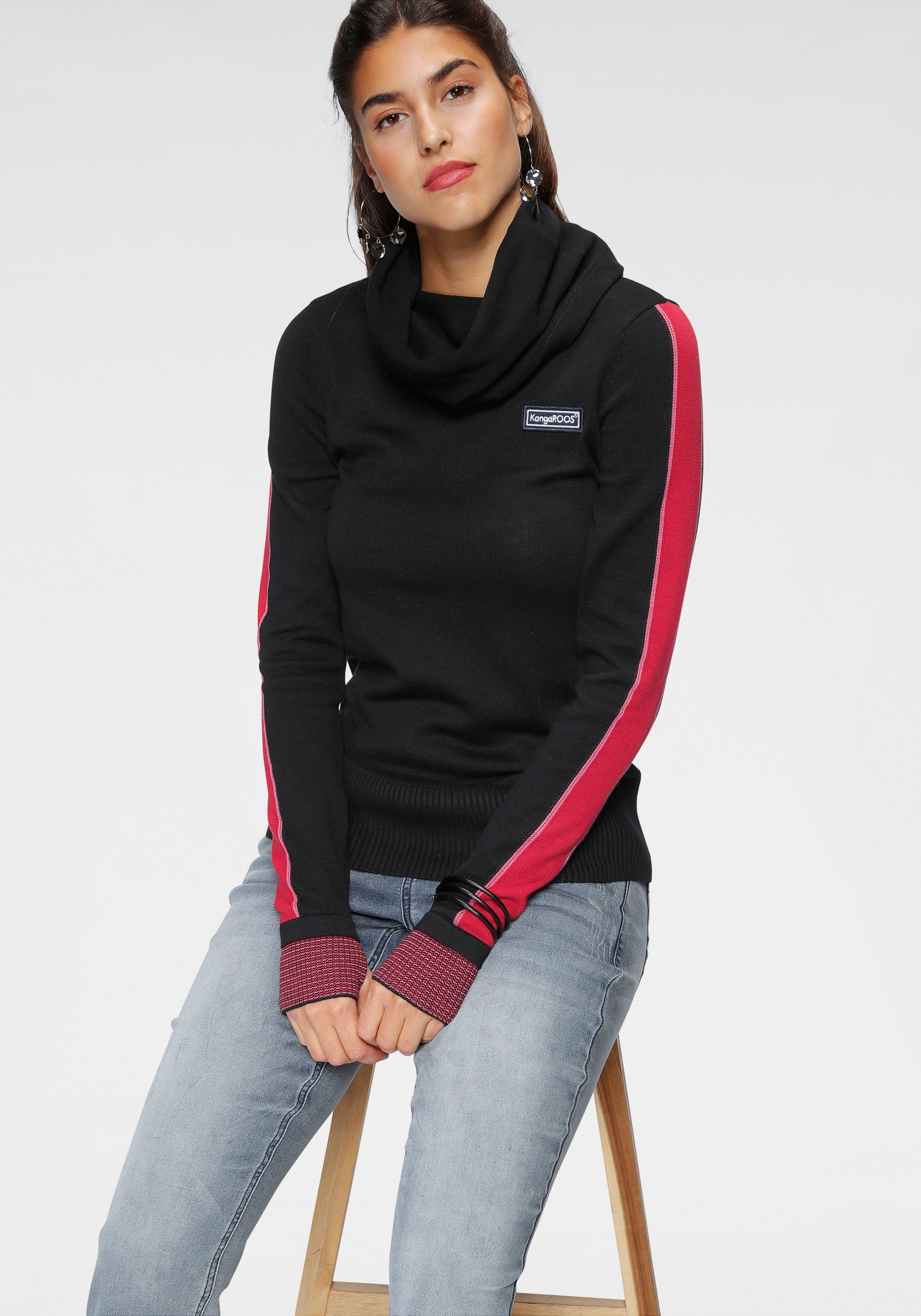 Image of KangaROOS Strickpullover, mit modischem Kragen in Schlauchschal-Form bei Ackermann Versand Schweiz
