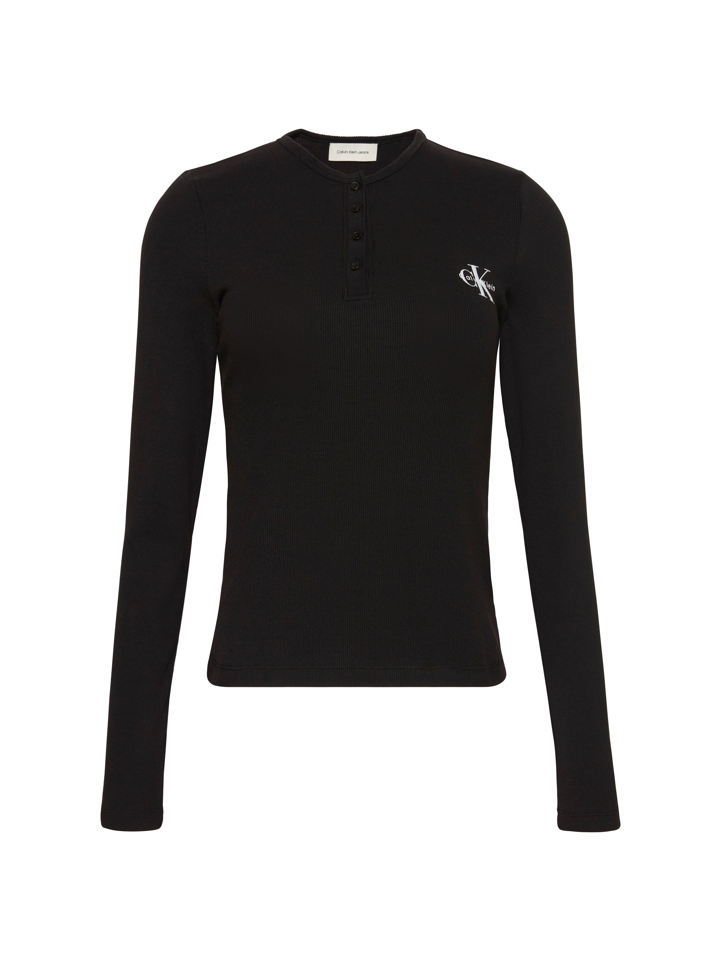 Calvin Klein Jeans Blouse à manches longues Regular fit mit Rundhalsausschnitt