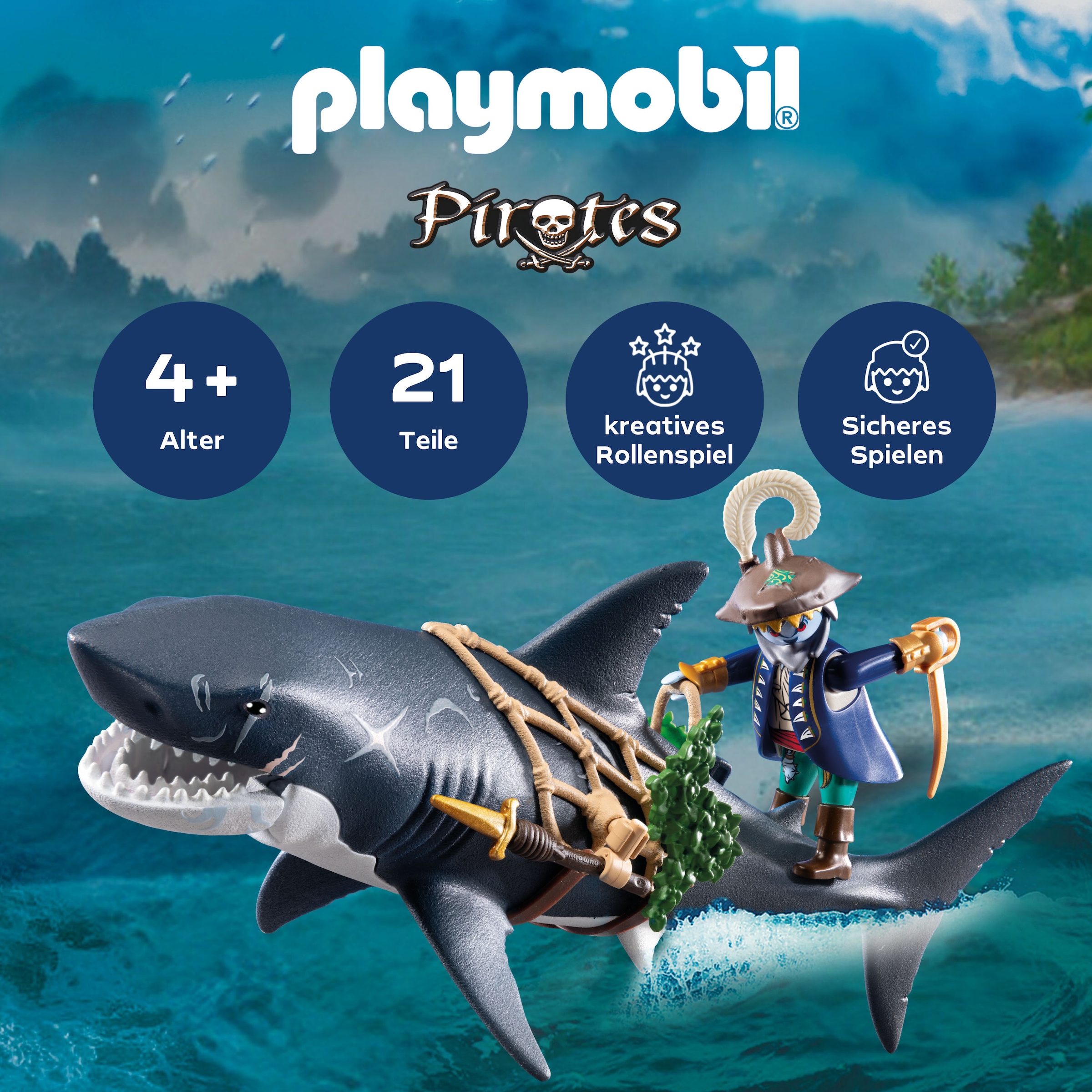 Playmobil® Jeu de construction »Gefahr durch Riesenhai (71793), Playmobil Pirates«