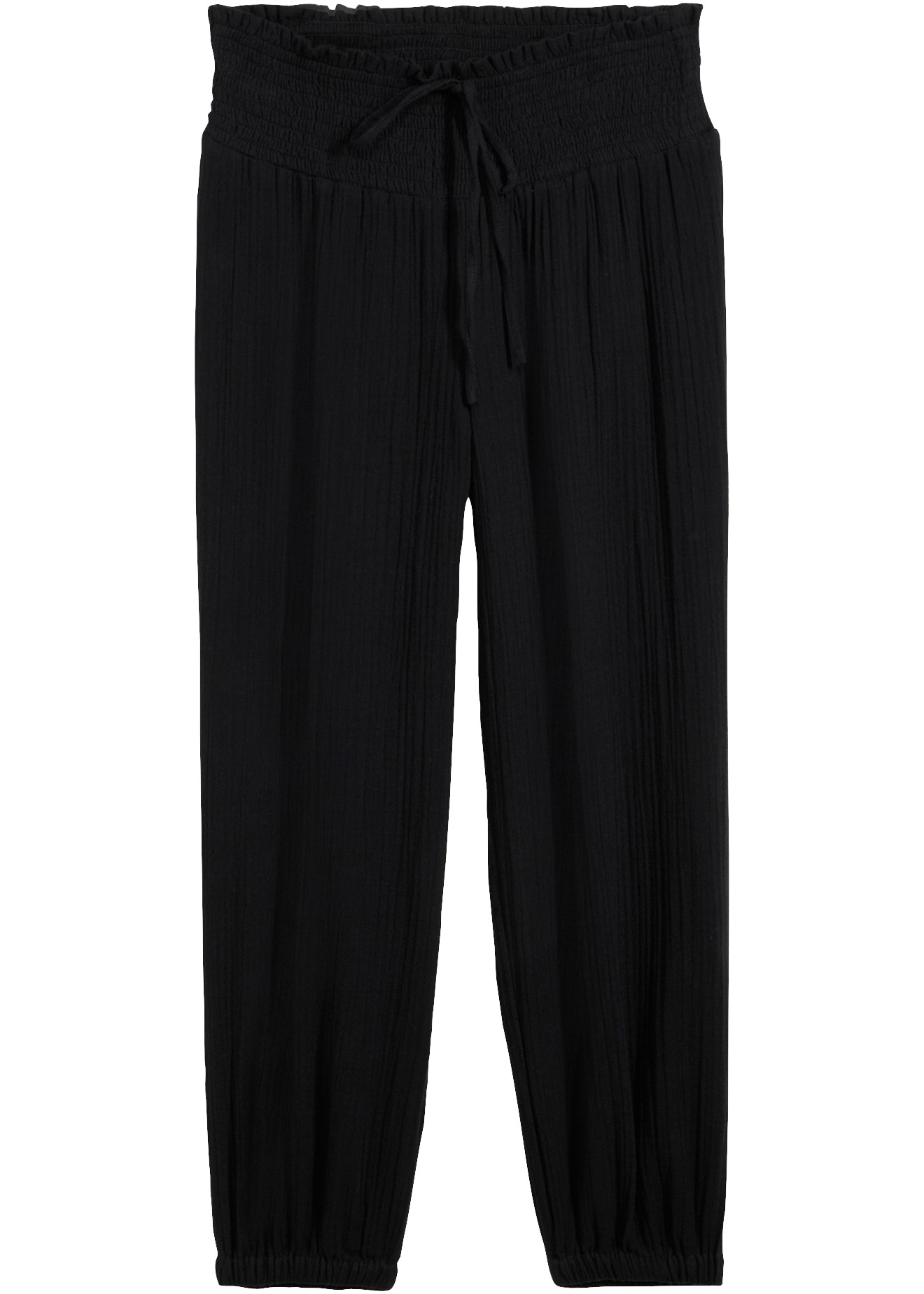 bonprix Pantalon de harem »Musselin Hose mit Smockbund«  aus Musselin, aus Baumwolle, lockere Passform, mit Smockbund
