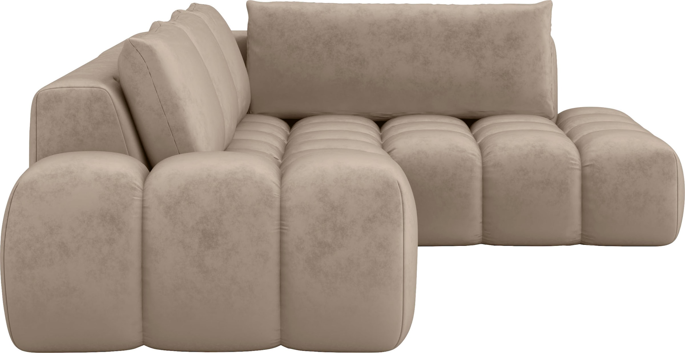 INOSIGN Ecksofa »AZITA Designsofa, elegant und bequem L-Form, Bubble-Optik«, lose Rückenkissen, traumhafte Steppung, Masse B/T/H: 352/210/72 cm