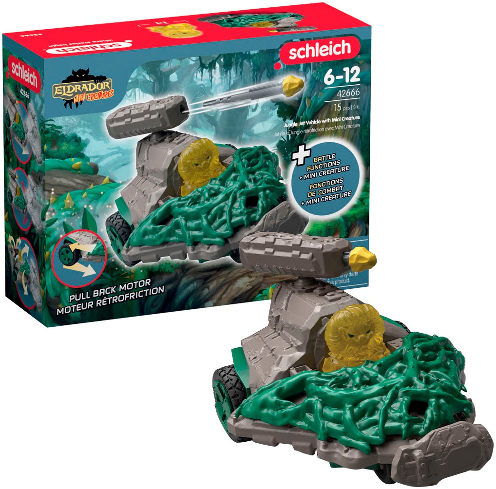 Schleich® Voiture-jouet »ELDRADOR® CREATURES, Dschungel Düsenjet Fahrzeug (42666)« mit Mini Cretaure; Made in Europe