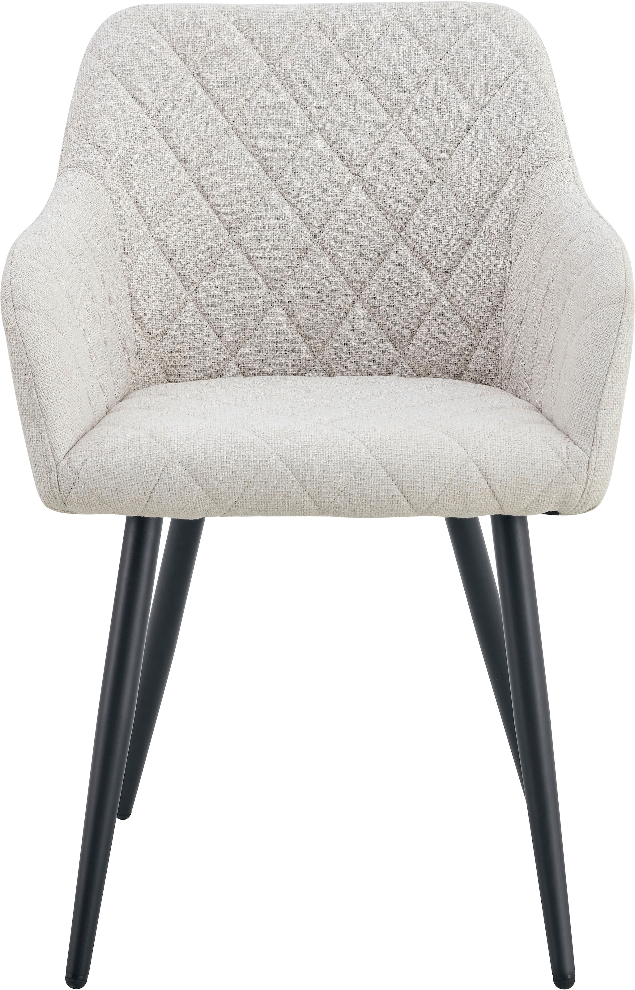 Home affaire Esszimmerstuhl »SUDBURRY, 2er Set, mit Metallgestell in matt schwarz« (Set) 2 Stk.in verschiedenen Farben, Belsatbarkeit pro Stuhl 120 kg, mit Armlehne