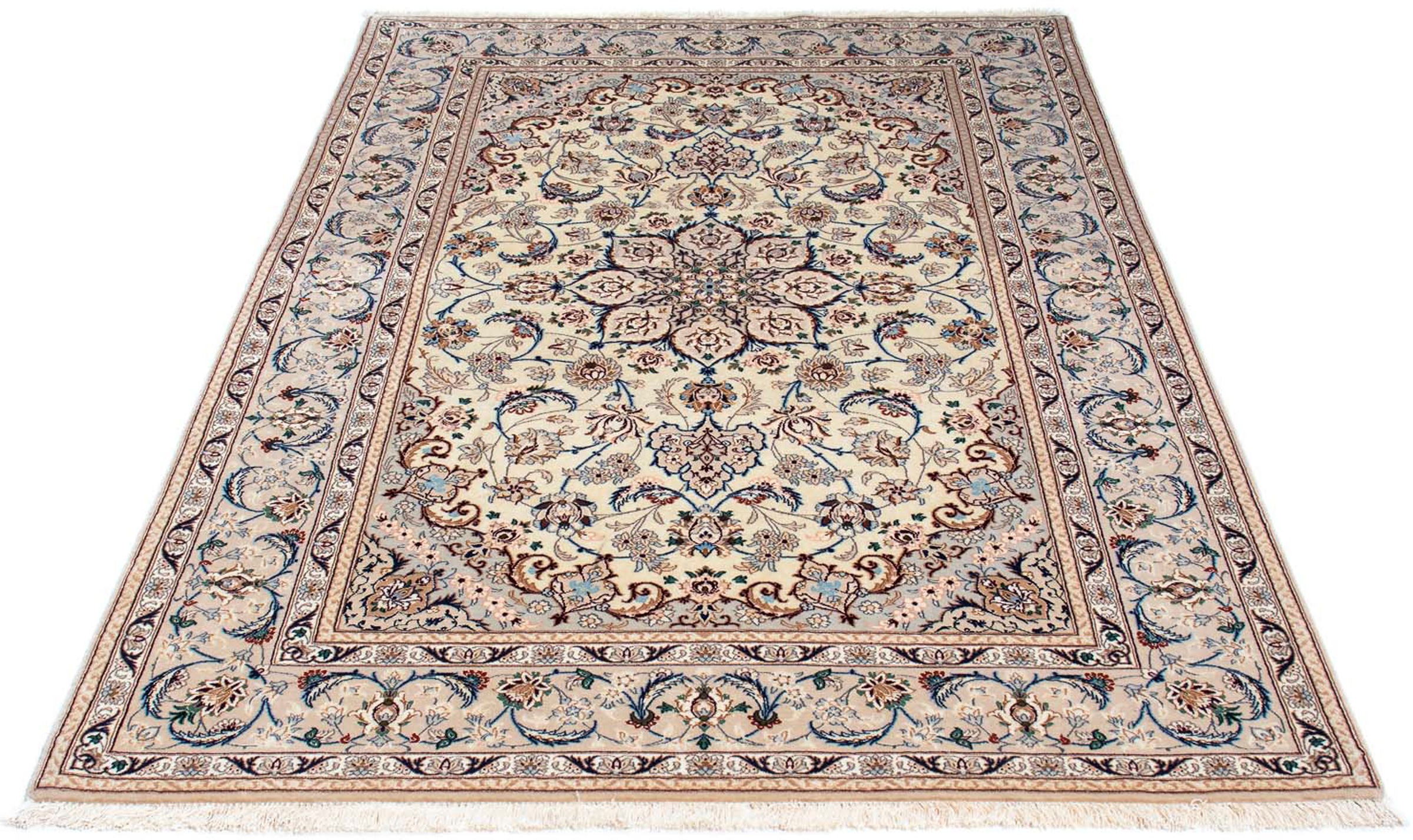 Image of morgenland Orientteppich »Perser - Isfahan - Premium - 205 x 128 cm - beige«, rechteckig, 6 mm Höhe, Wohnzimmer, Handgeknüpft, Einzelstück mit Zertifikat bei Ackermann Versand Schweiz