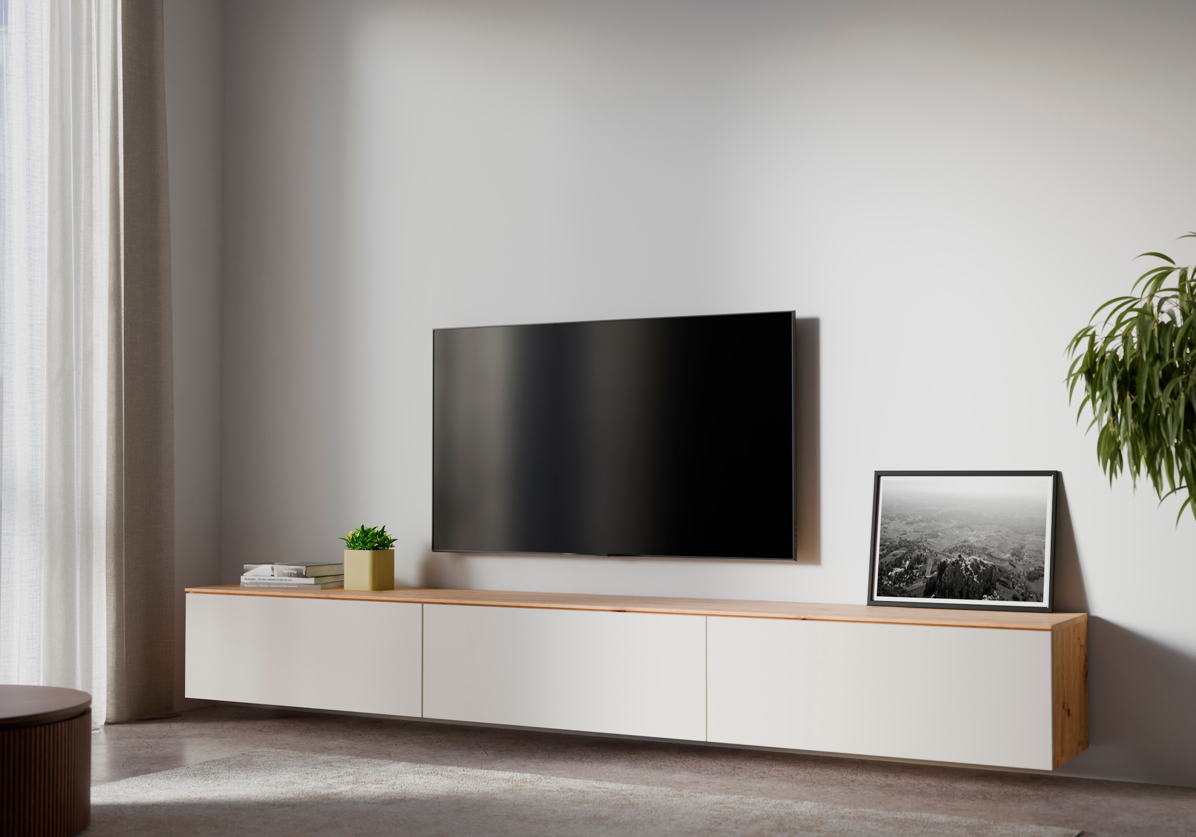 Image of GOODproduct Lowboard "Paroli, TV-Board, TV-Schrank, 3 Klappen und viel Stauraum" hängend oder stehend, grifflos, modern, Breite 240cm